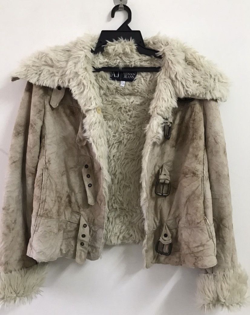 Armani Armani Jeans Suede Leather jacket Faux Fur Collar Size US S / EU 44-46 / 1 - 8 Thumbnail