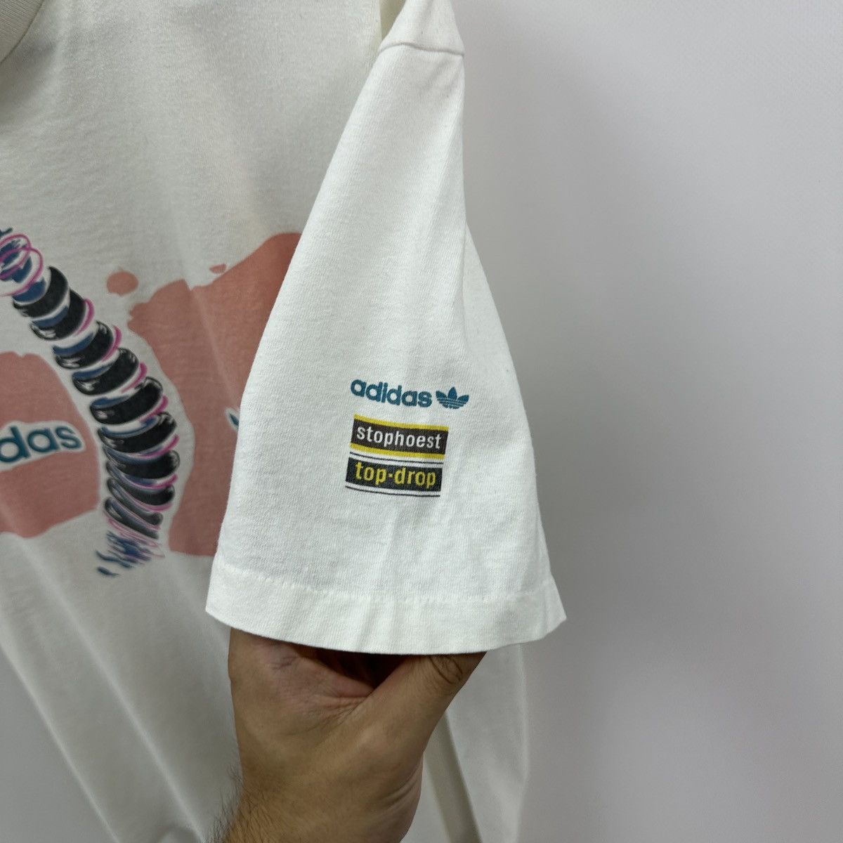 Vintage Vintage 90s Adidas Spiral tee Stophoest top drop y2k og hype Size US L / EU 52-54 / 3 - 8 Thumbnail