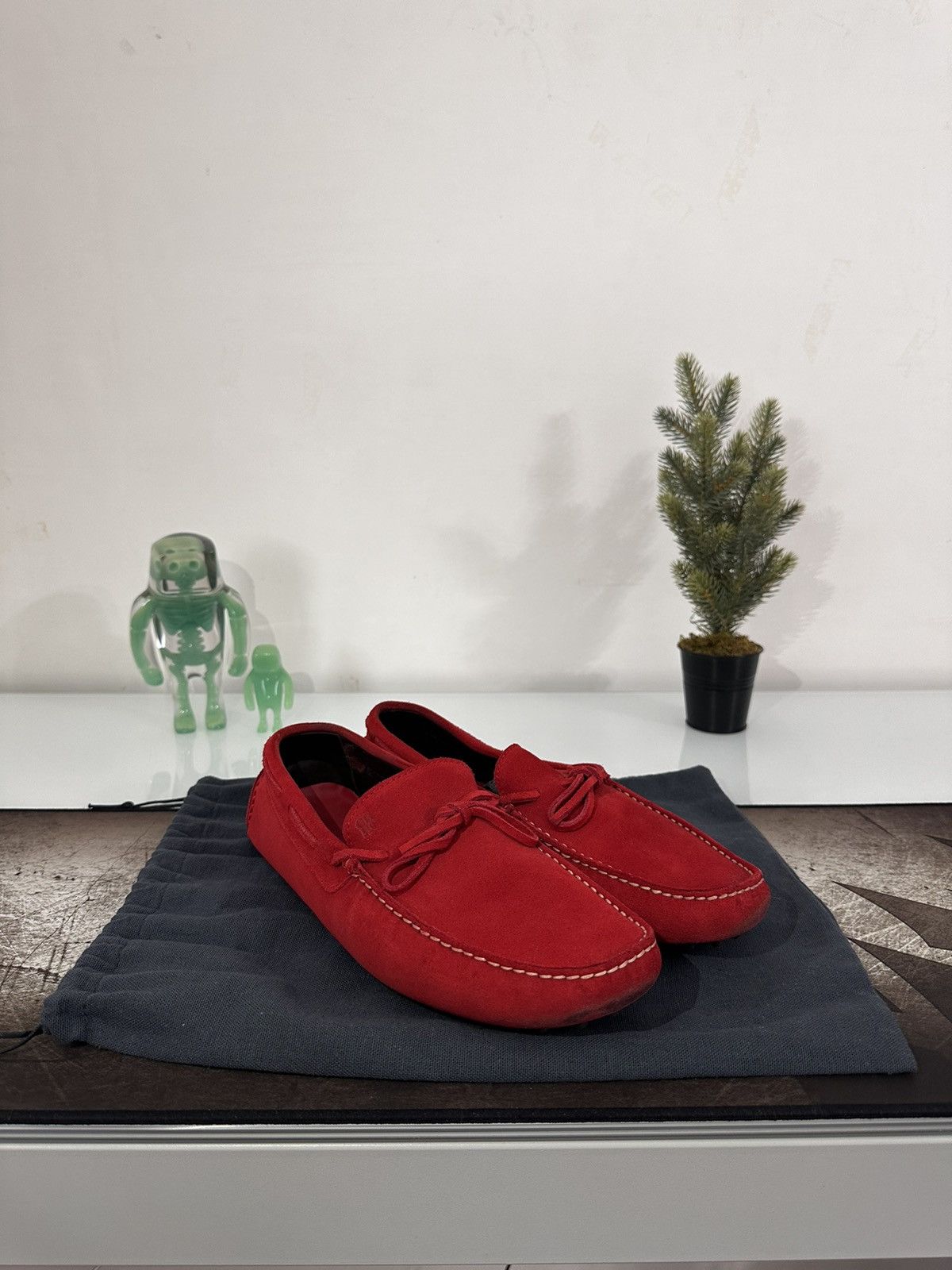Carolina Herrera Red Suede Mocasines Size US 11.5 / EU 44-45 - 1 Thumbnail