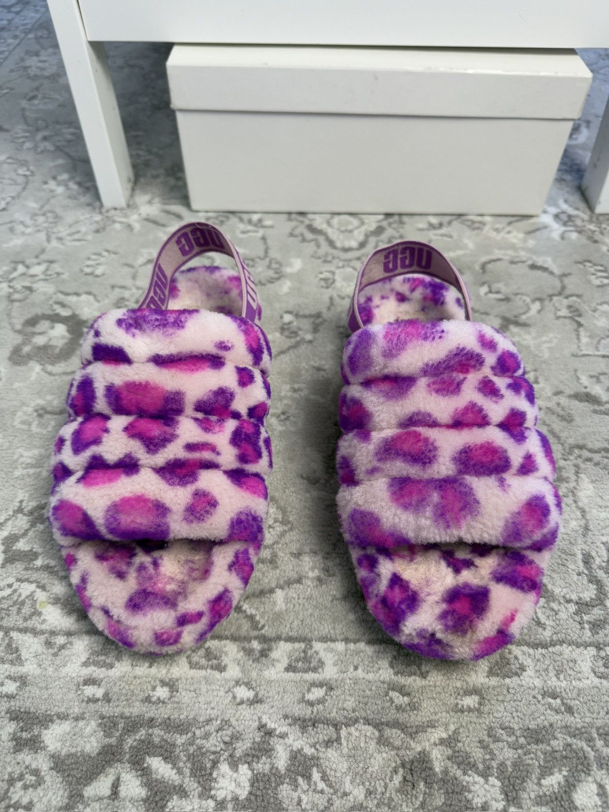 Designer × Ugg UGG pink leopard fluff yeah slippers slip ons designer y2k Size US 9 / IT 39 - 4 Thumbnail