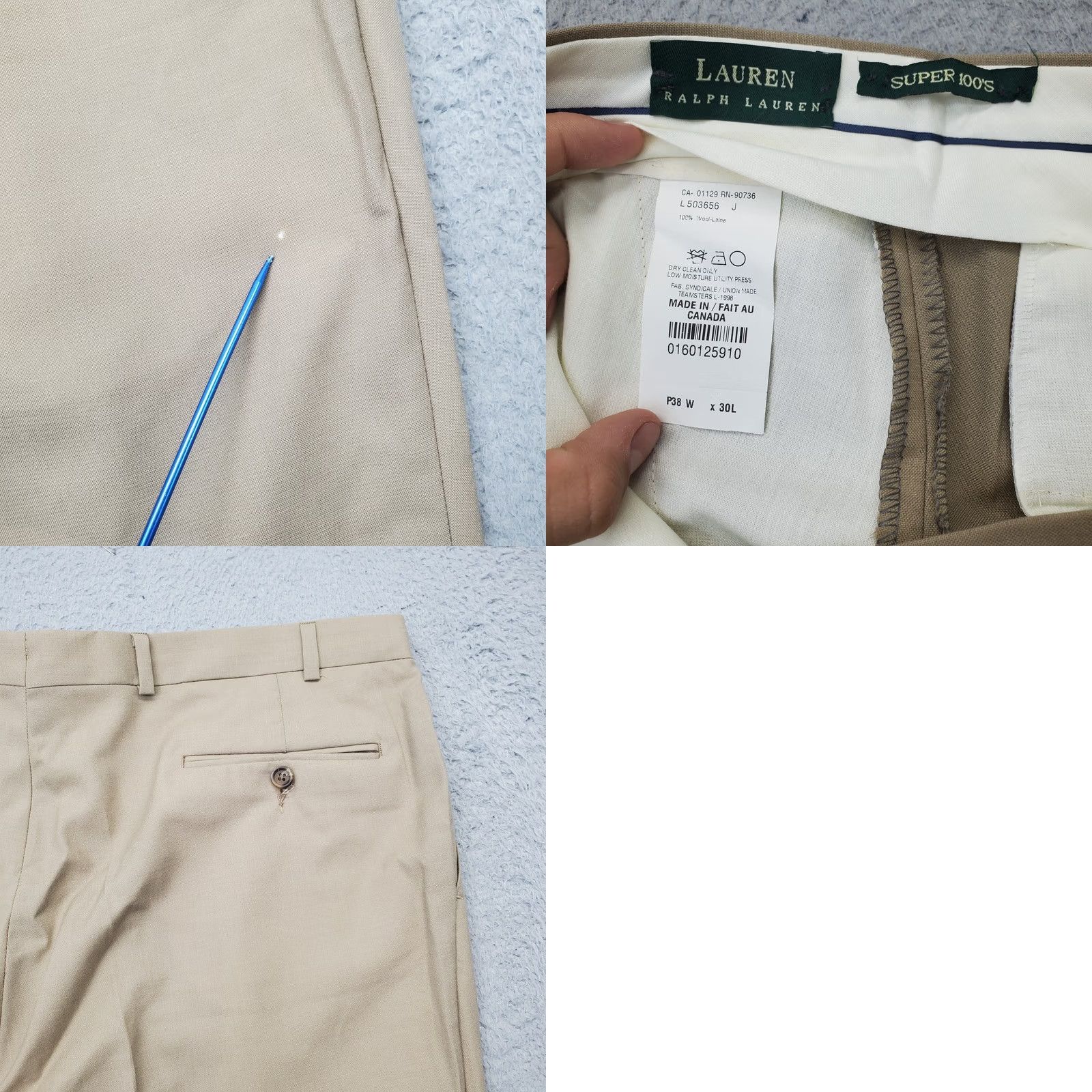 Ralph Lauren Lauren Ralph Lauren Dress Pants Mens 38x30 Tan Wool Pleated Front Shirt Pants Dress Pants Mens Tan Wool 90s? Size US 38 / EU 54 - 8 Thumbnail