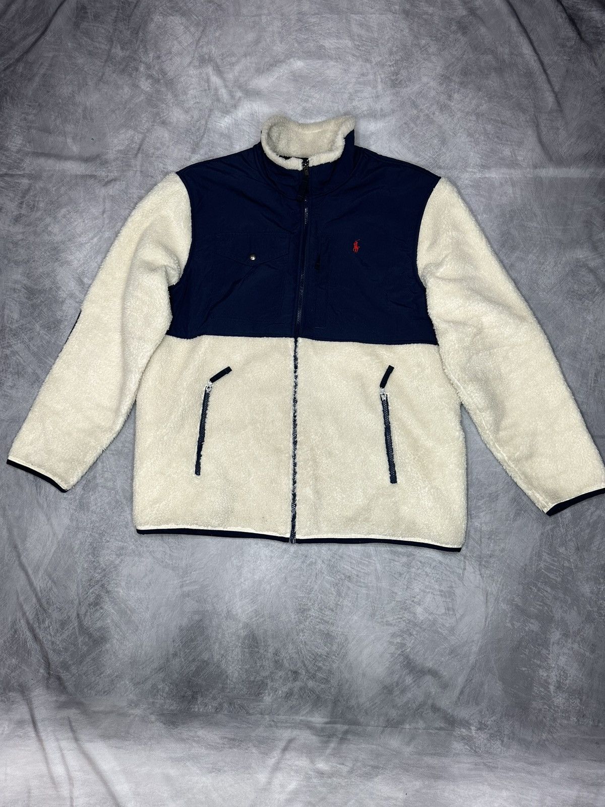 Polo Ralph Lauren Colorblocked Sherpa Shearling Fur Fleece