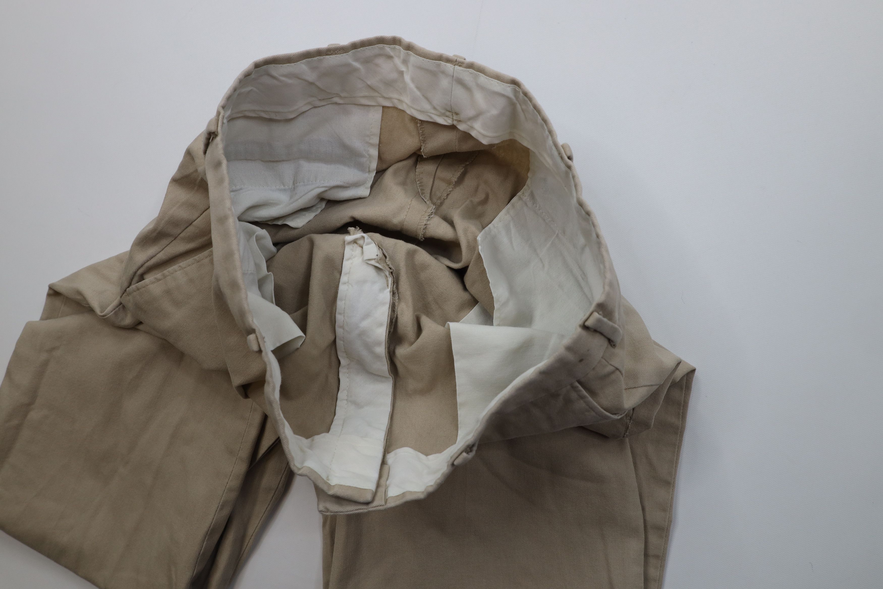 Vintage Vintage 70s Streetwear Wide Leg Chino Pants Beige Cotton USA Size US 34 / EU 50 - 10 Thumbnail