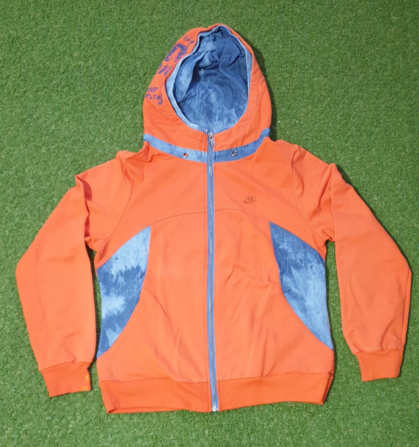 Nike Nike Hoodie - Orange Denim Wash Size US L / EU 52-54 / 3 - 1 Thumbnail