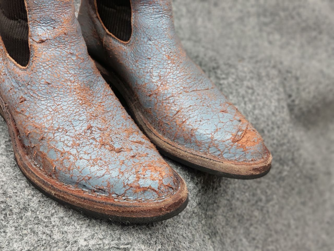 MoMA Moma Italy Design crackle aged western leather pull on boots Size US 5 / IT 35 - 14 Thumbnail