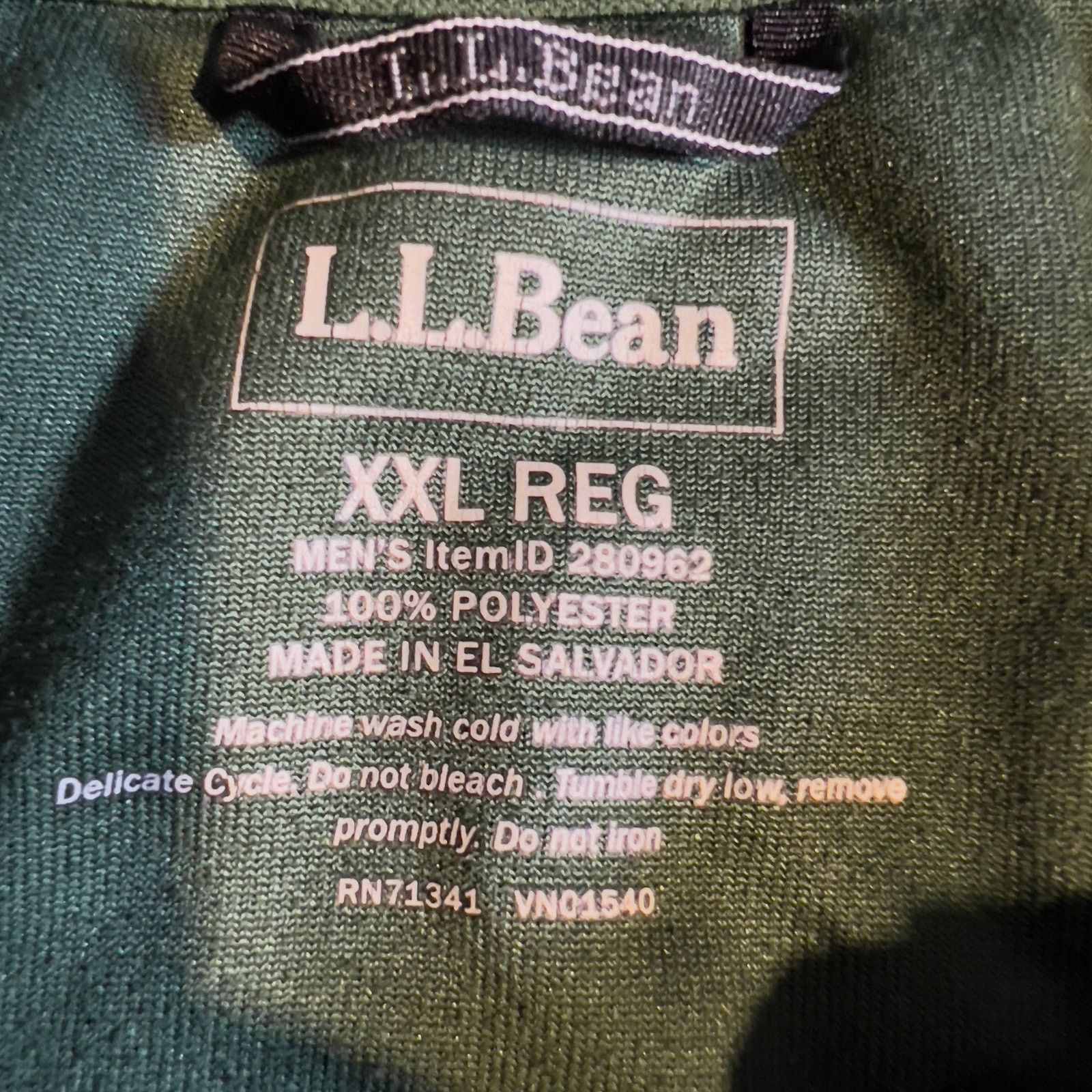L.L. Bean L.L. Bean Micro Fleece 1/4 Zip Top Mens XXL Reg Hunter Green Size US XXL / EU 58 / 5 - 2 Thumbnail