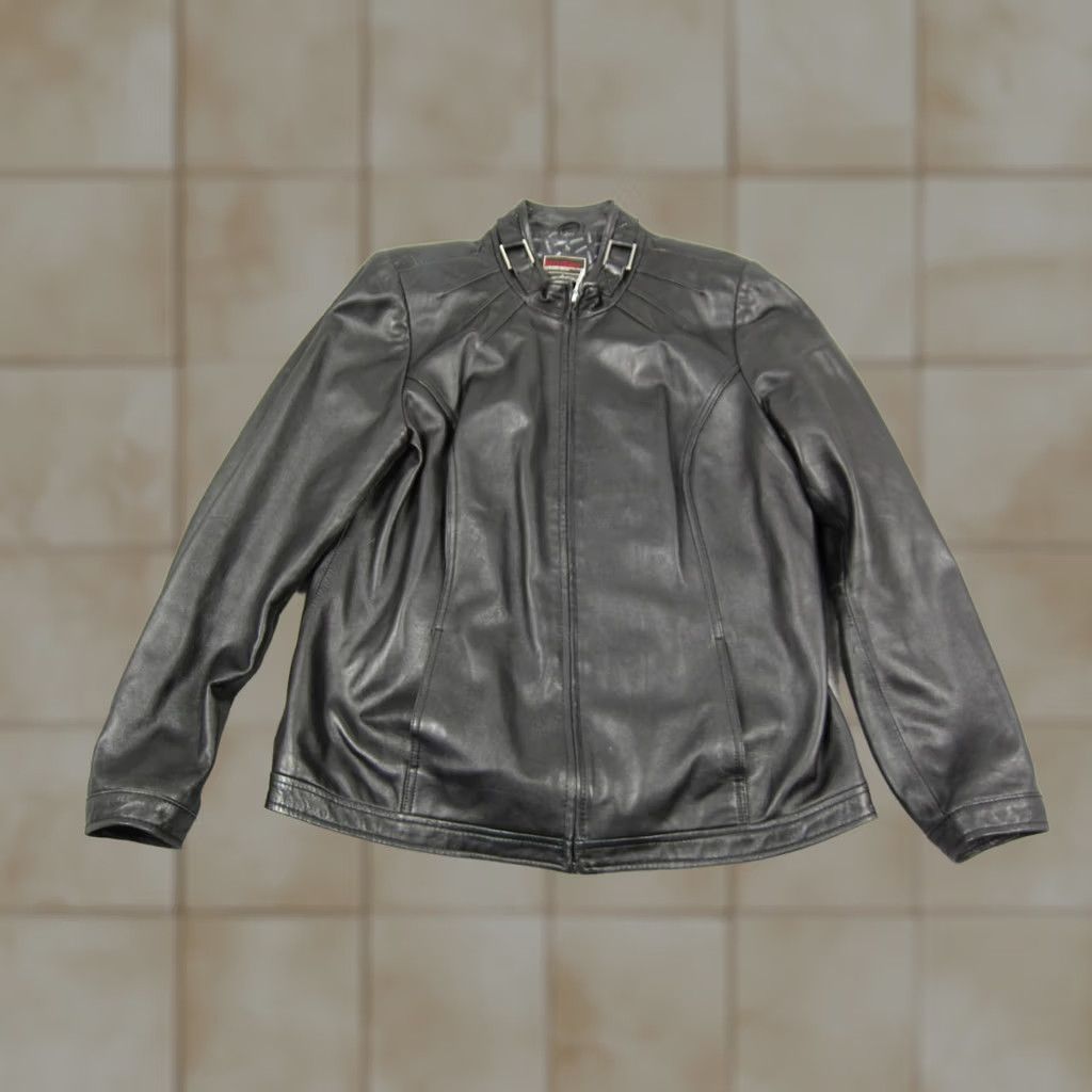 Vintage VINTAGE Bradley Bayou Leather Jacket Womens L Black Moto Full Zip Ladies Classic Jacket Size L / US 10 / IT 46 - 1 Thumbnail