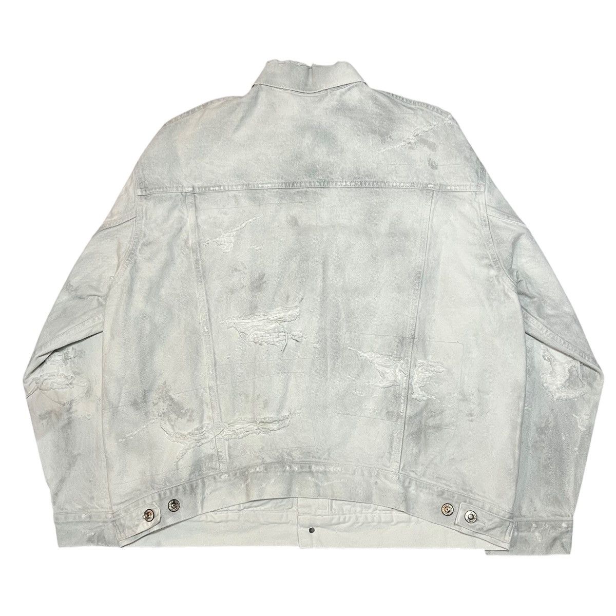 Balenciaga BALENCIAGA 2021SS DEMNA DISTRESSED THRASH WHITE DENIM JACKET Size US S / EU 44-46 / 1 - 9 Thumbnail