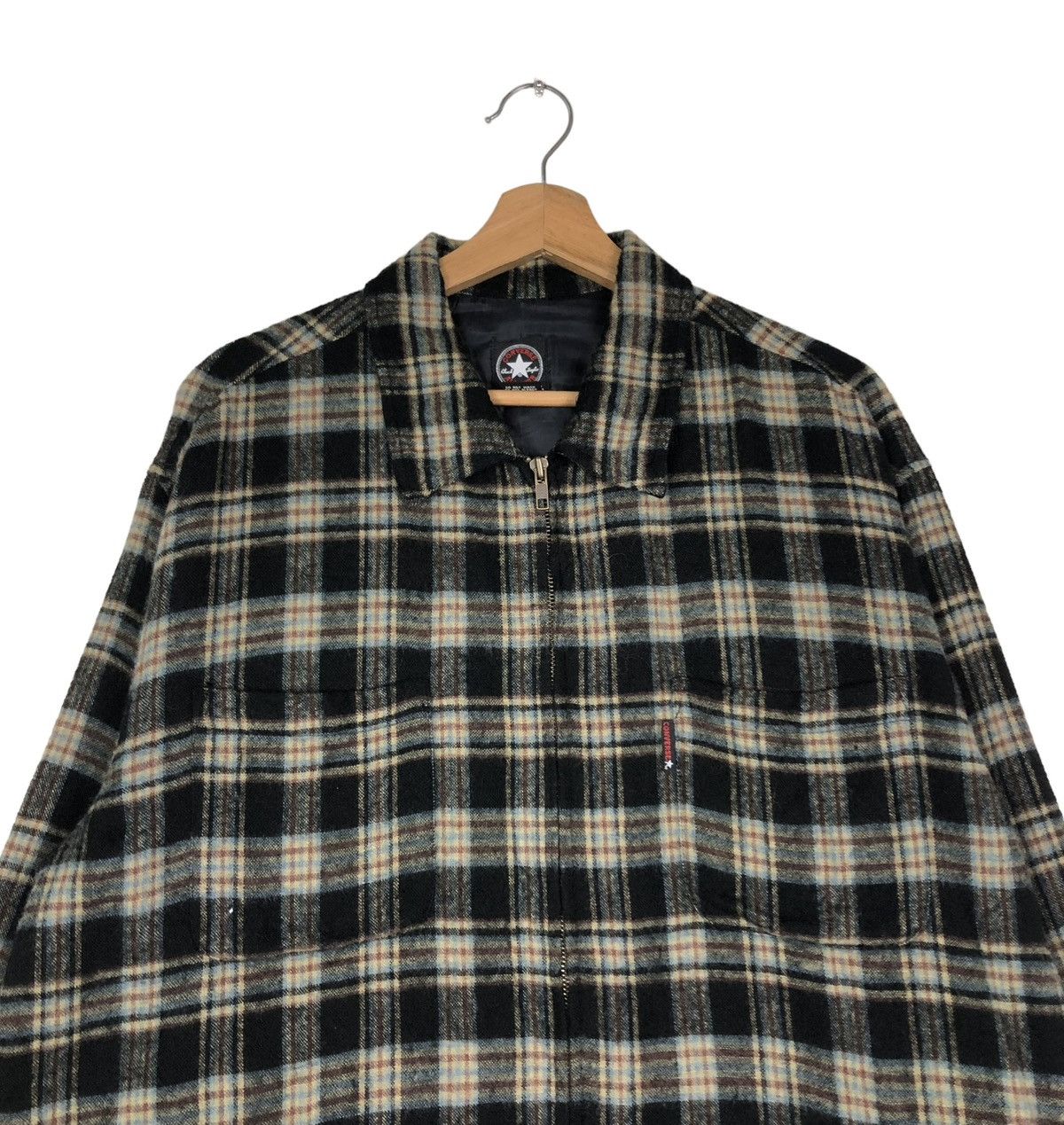 Flannel 🔥VINTAGE ZIPPER FLANNEL JACKET CONVERSE ALL STAR TARTAN Size US L / EU 52-54 / 3 - 3 Thumbnail