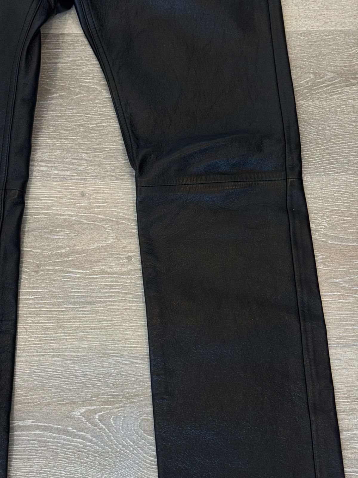 Celine Celine Black Lamb Leather Lou Straight Leg Pants Size US 29 - 8 Thumbnail