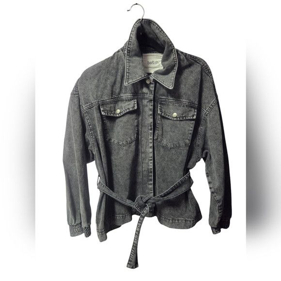 ba&sh ba&sh Black Jean Jacket with Waist Tie Size M / US 6-8 / IT 42-44 - 2 Thumbnail