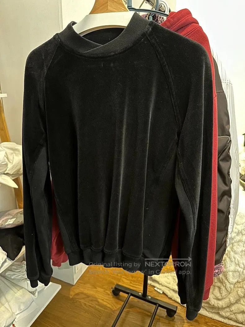 Haider Ackermann Black Velvet Sweatshirt XL.