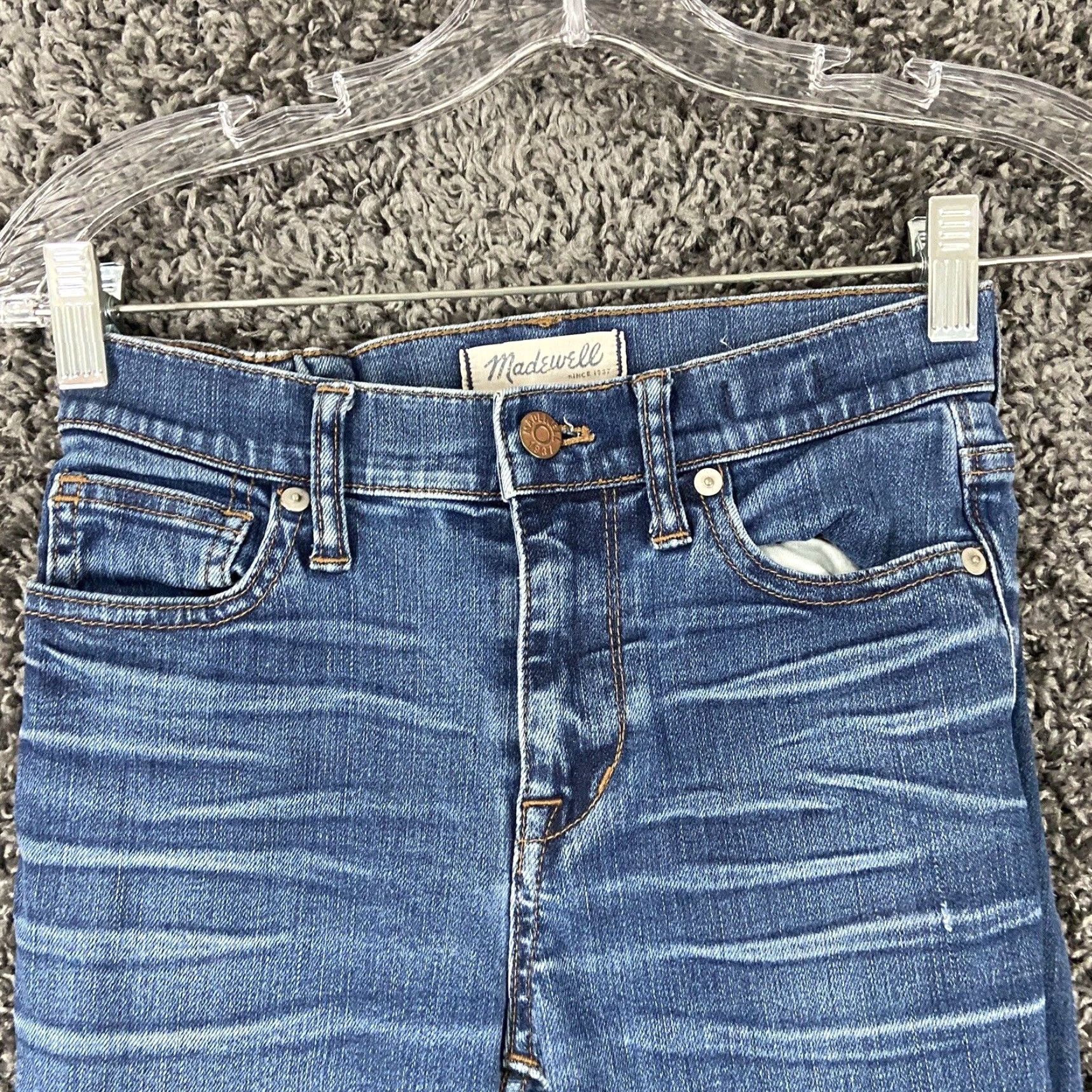 Madewell VINTAGE? [Wait] Madewell High Rise Skinny Jeans Women 24 Blue Distressed Adult Womens Skinny Jeans 24 Blue Distressed Size 42" / US 20 - 4 Thumbnail