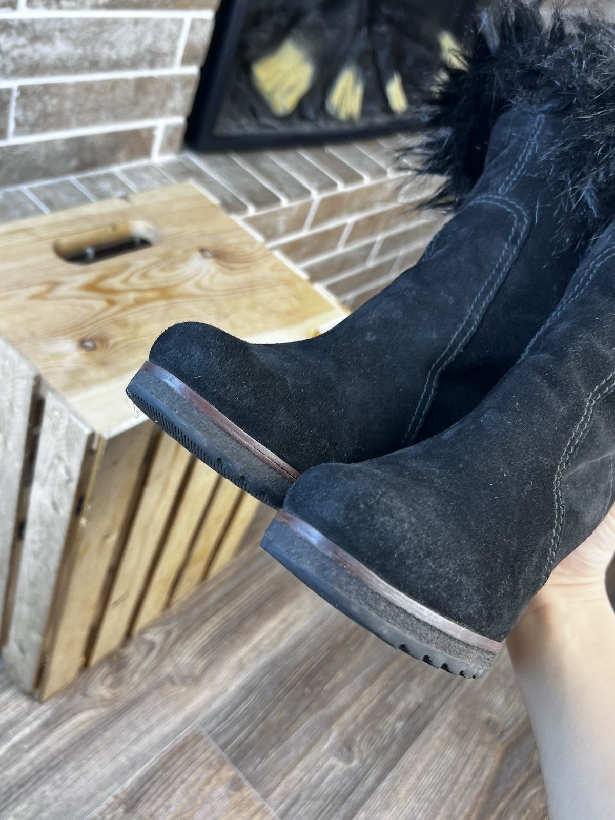 Prada Prada Faux Fur High Heels Ankle Suede Boots Size US 7 / IT 37 - 7 Thumbnail