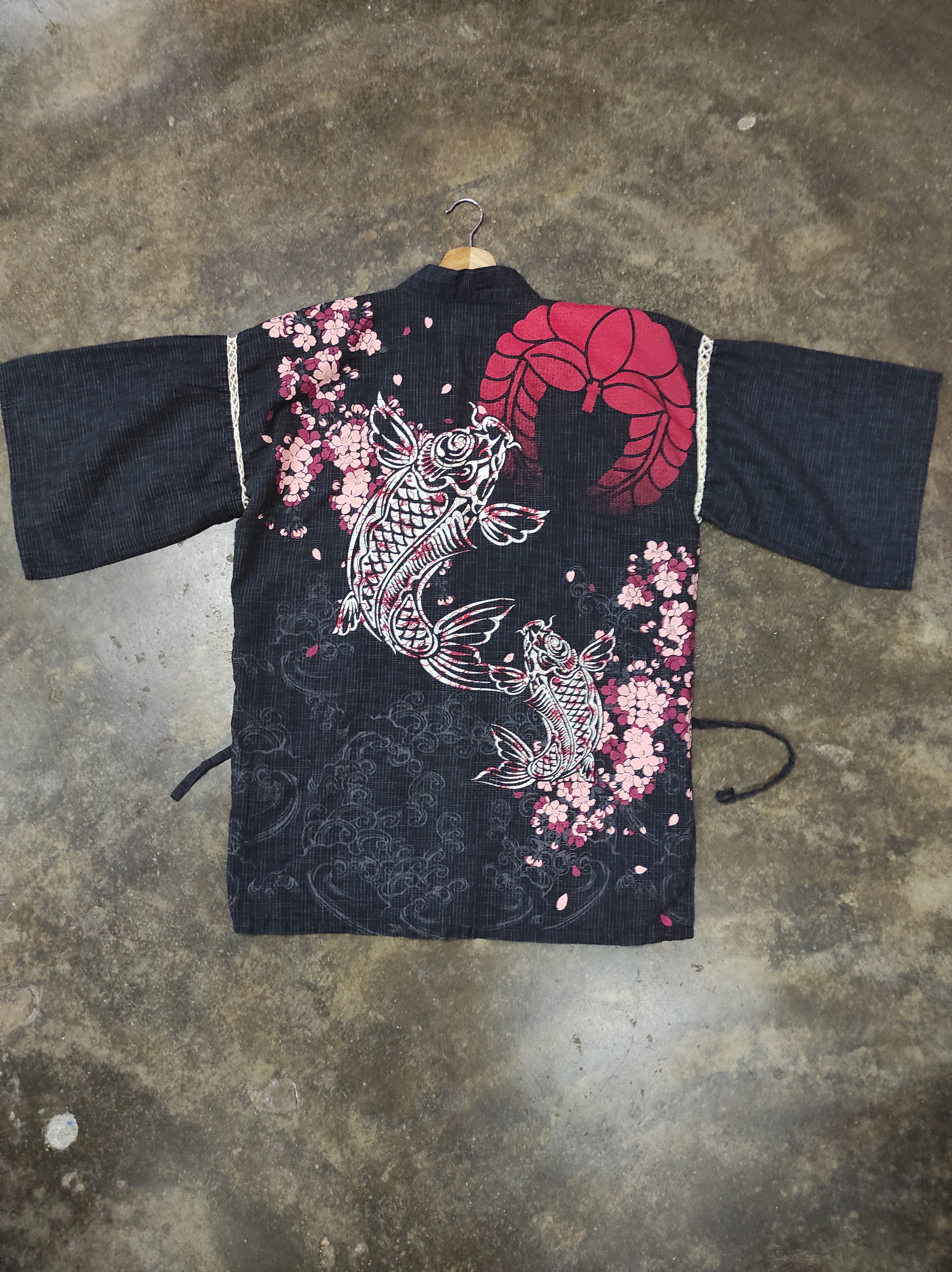 Japanese Brand JAPANESE TRADITIONAL KOI SUKAJAN KIMONO CARDIGAN Size US XL / EU 56 / 4 - 1 Thumbnail