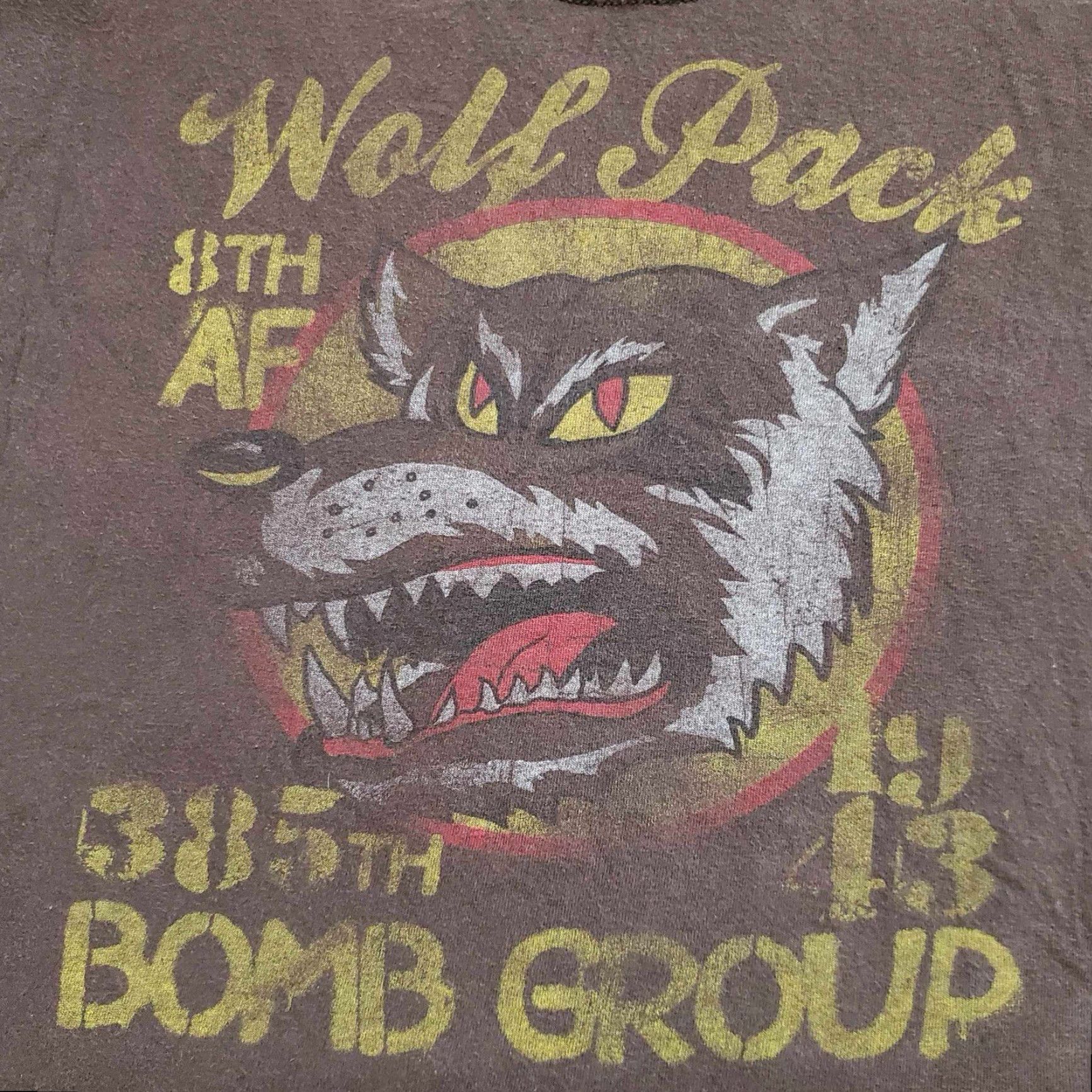 Gildan VINTAGE US Military T Shirt Wolfpack 8th AF 85th Bomb Group Bombers Faded Grunge M Size US M / EU 48-50 / 2 - 2 Thumbnail