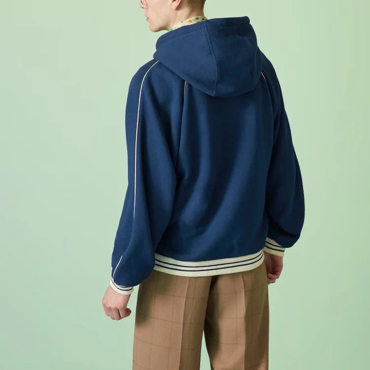 Gucci o1loc1c0925 Cotton Jersey Sweatshirt With Patch in Blue Size US XS / EU 42 / 0 - 3 Thumbnail