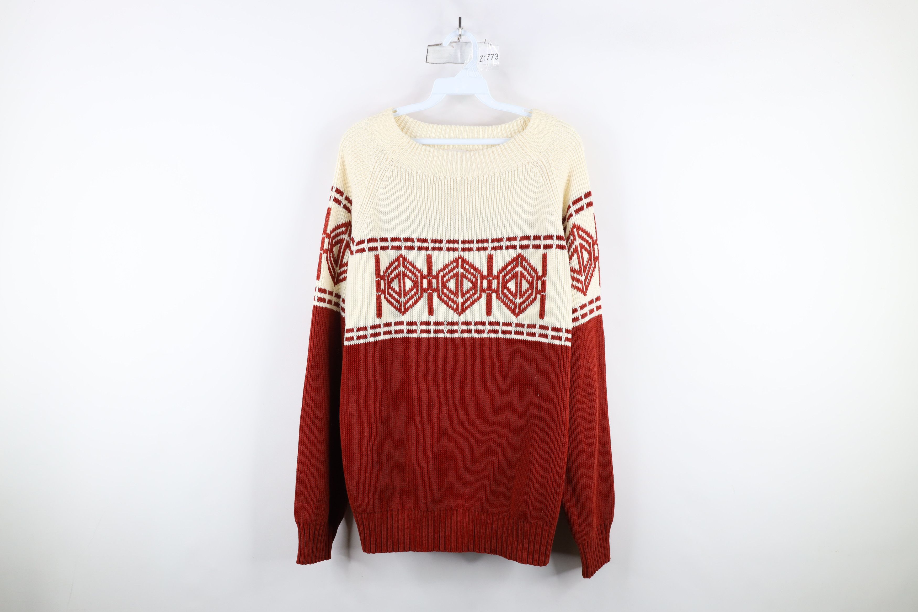 Vintage Vintage 70s Mid Century Modern MCM Ribbed Knit Sweater Size US M / EU 48-50 / 2 - 1 Thumbnail