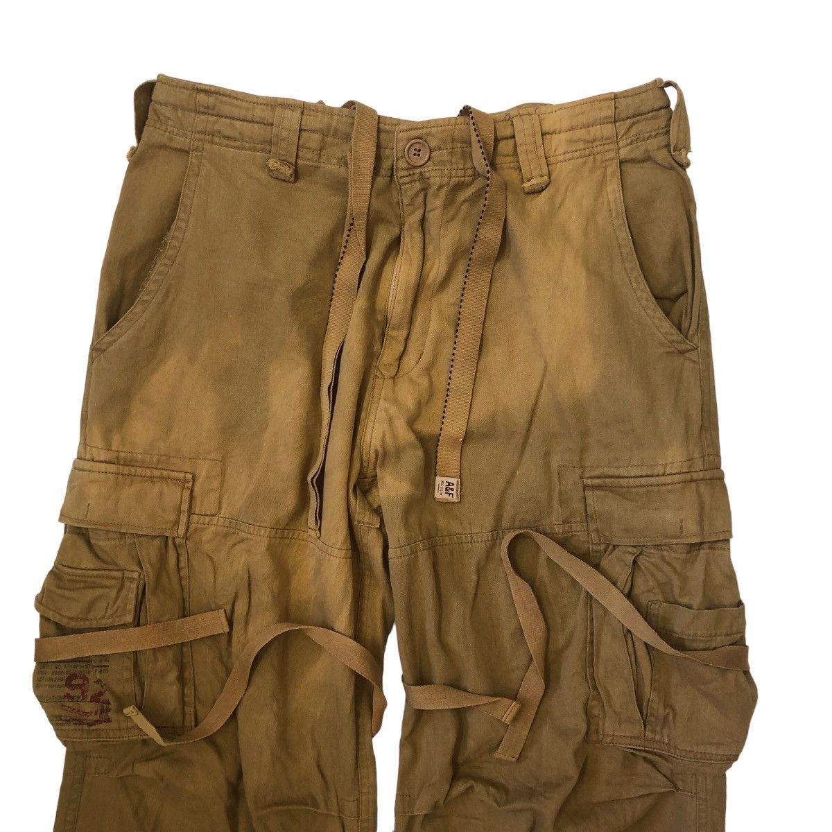 Abercrombie Heavy Destruction Stone Wash Cargo Tech Pants