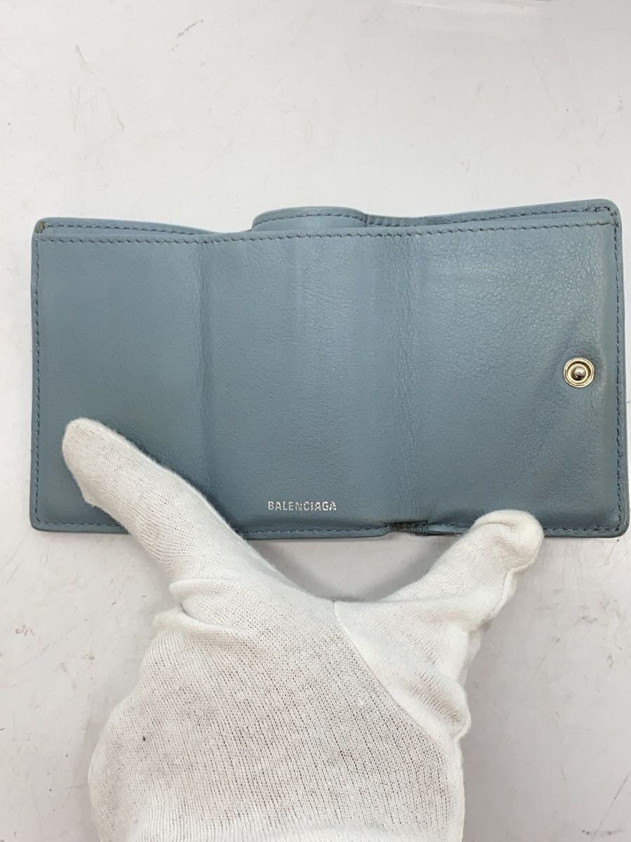 Balenciaga Balenciaga Leather Tri-Fold Wallet Blue Size ONE SIZE - 4 Thumbnail