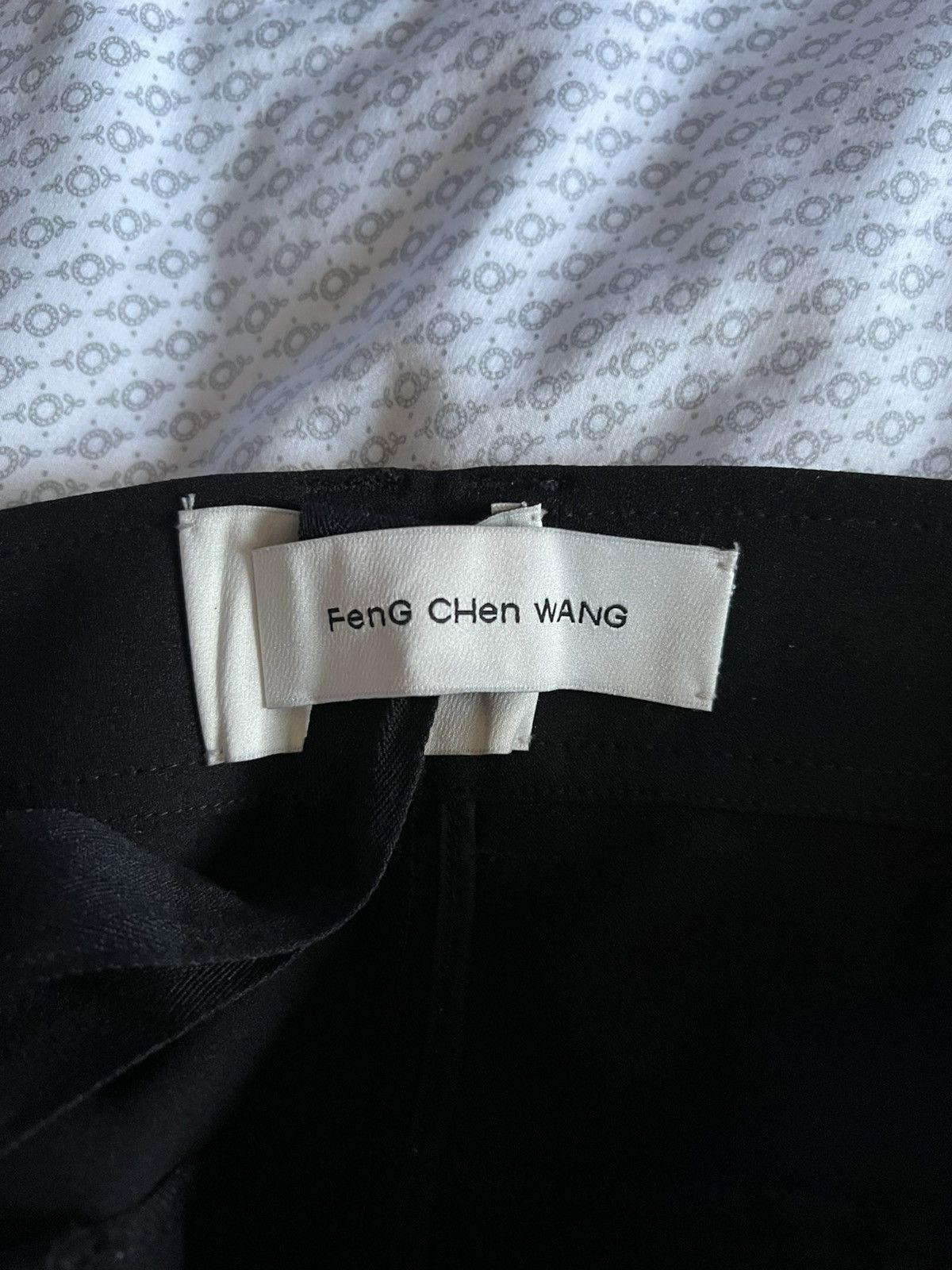 Feng Chen Wang Black Contrast Stitching Cargo Pants Size US 34 / EU 50 - 5 Thumbnail