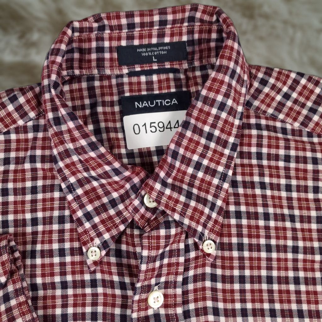 Nautica Nautica Shirt Mens Size Large Red Plaid Button-Up Long Sleeve Size US L / EU 52-54 / 3 - 1 Thumbnail
