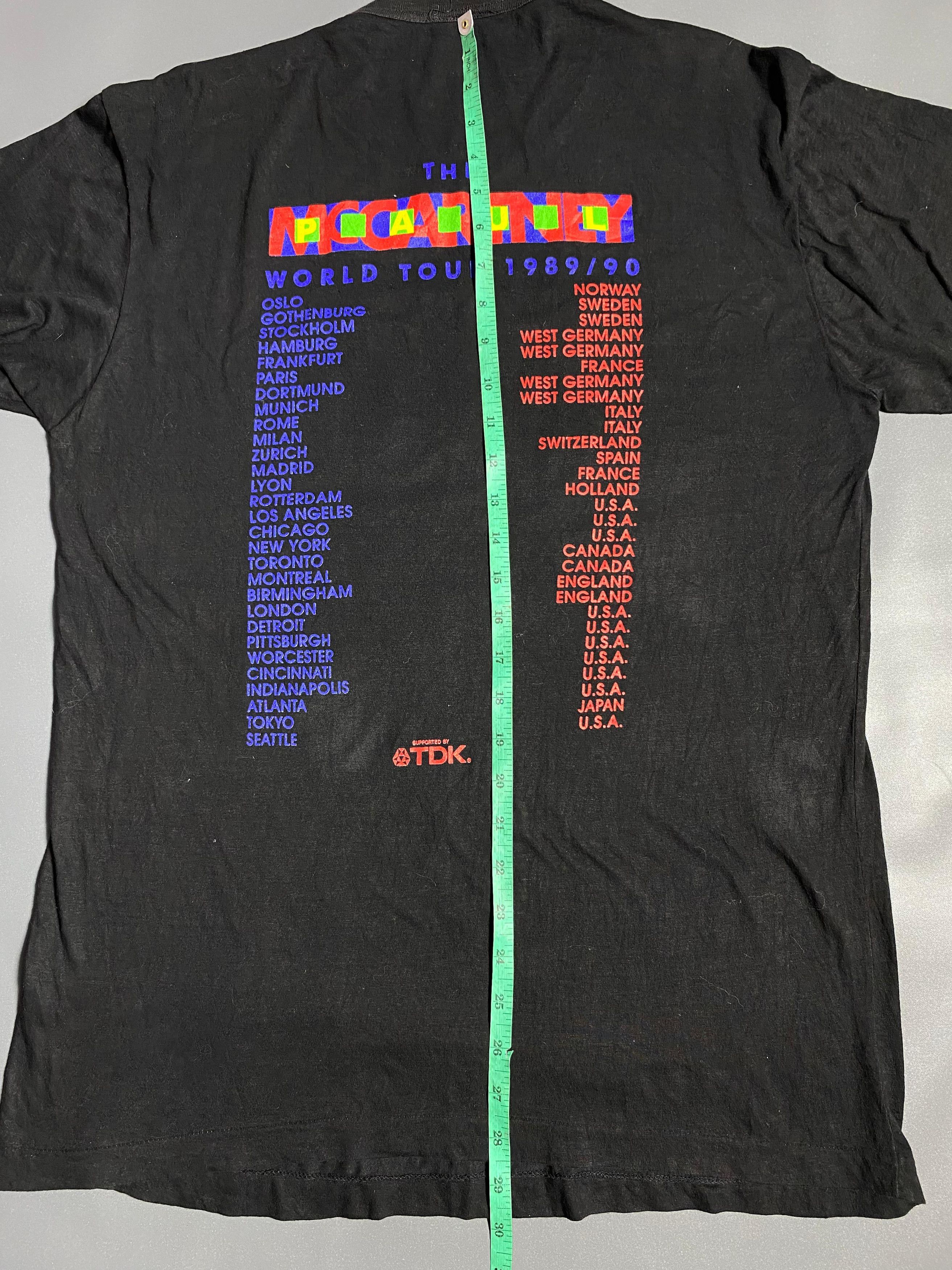 Band Tees Vintage 1989/90 The Paul McCartney World Tour Tshirt Size US L / EU 52-54 / 3 - 8 Thumbnail