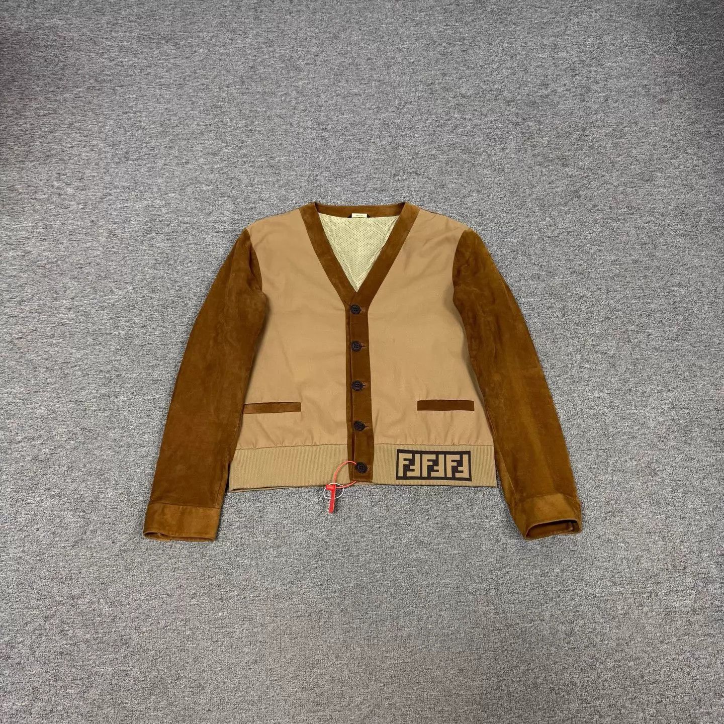 Fendi Fendi FF suede panel cardigan neutral unisex 48 Size XL / US 12-14 / IT 48-50 - 1 Thumbnail