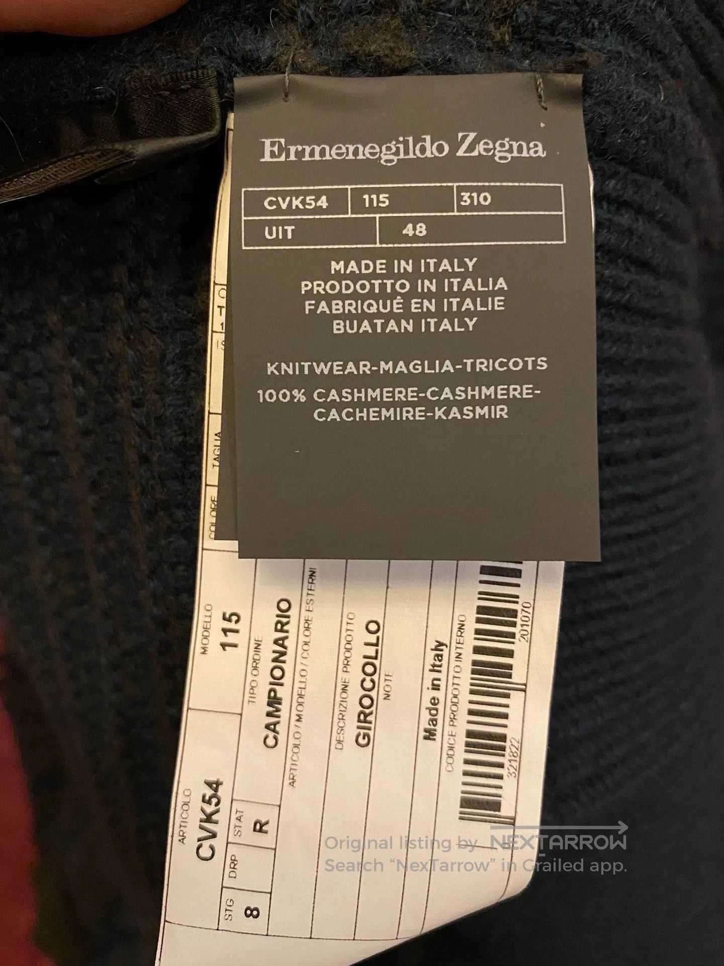 Ermenegildo Zegna Textured Black Long Sleeve Sweater. Size US M / EU 48-50 / 2 - 6 Thumbnail