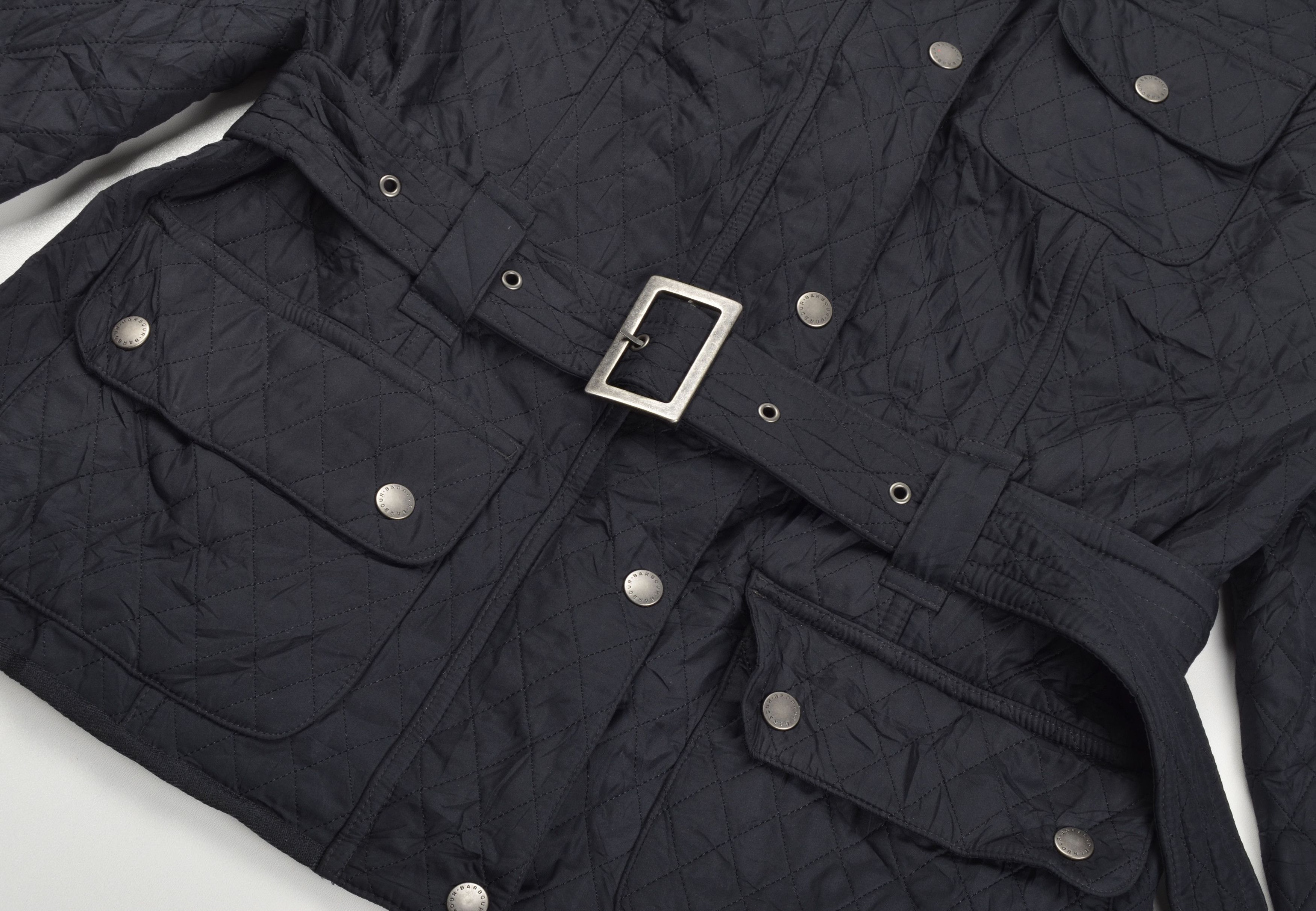 Barbour Barbour Black Belted Lysley Quilted Jacket Size L / US 10 / IT 46 - 6 Thumbnail
