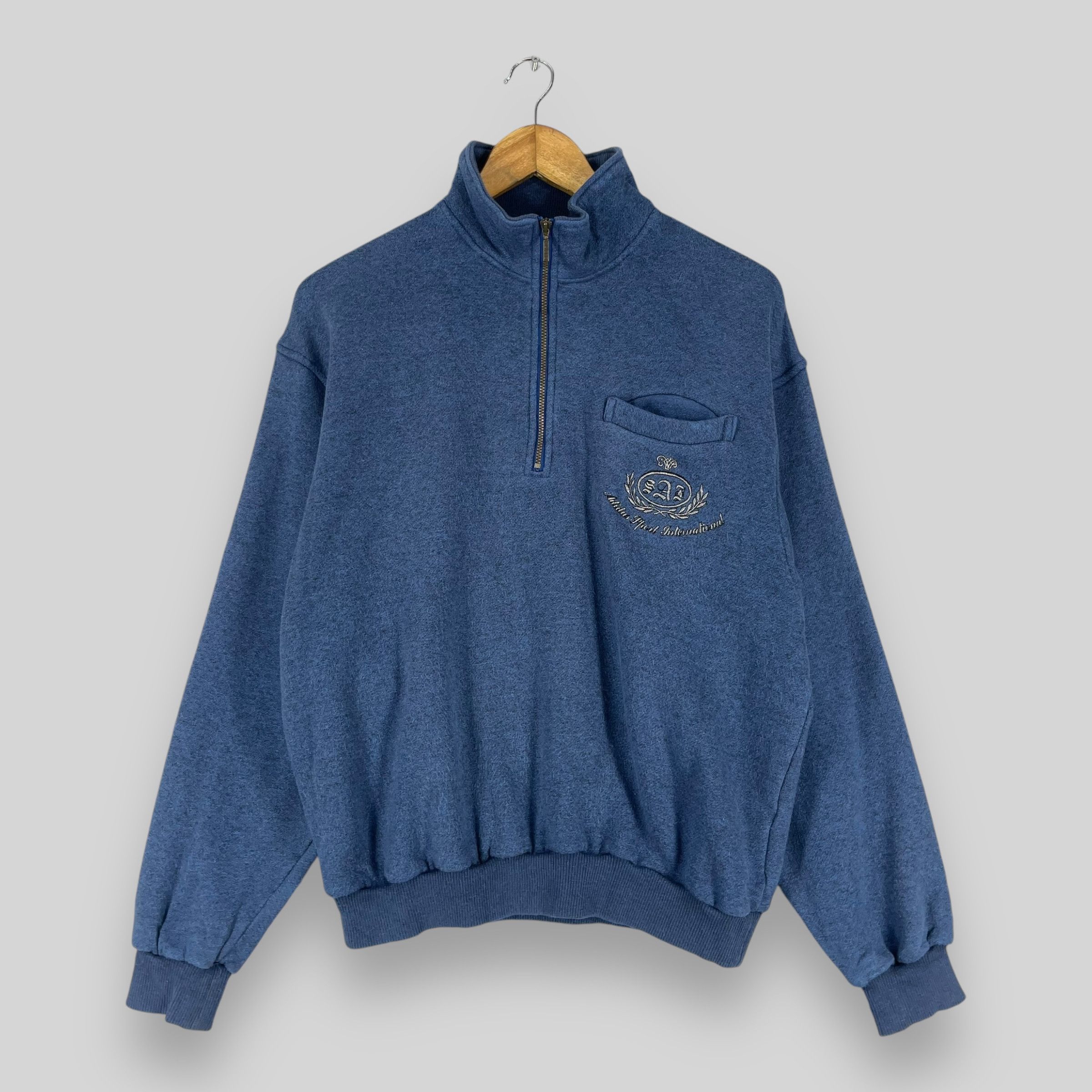 Adidas Vintage ADIDAS Trefoil Half Zipper Sweater Size US L / EU 52-54 / 3 - 1 Thumbnail