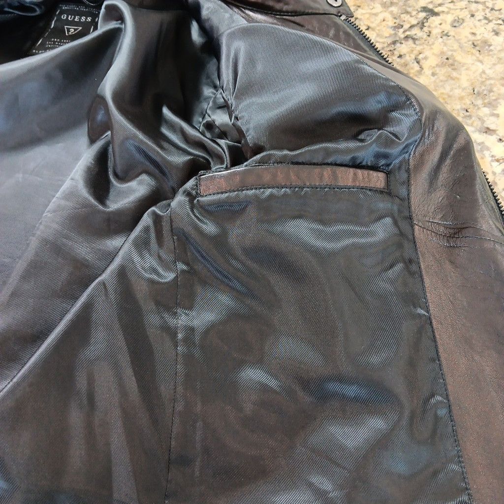 Guess Stunning GUESS Womens Leather Jacket Moto Style Black Size S / US 4 / IT 40 - 12 Thumbnail