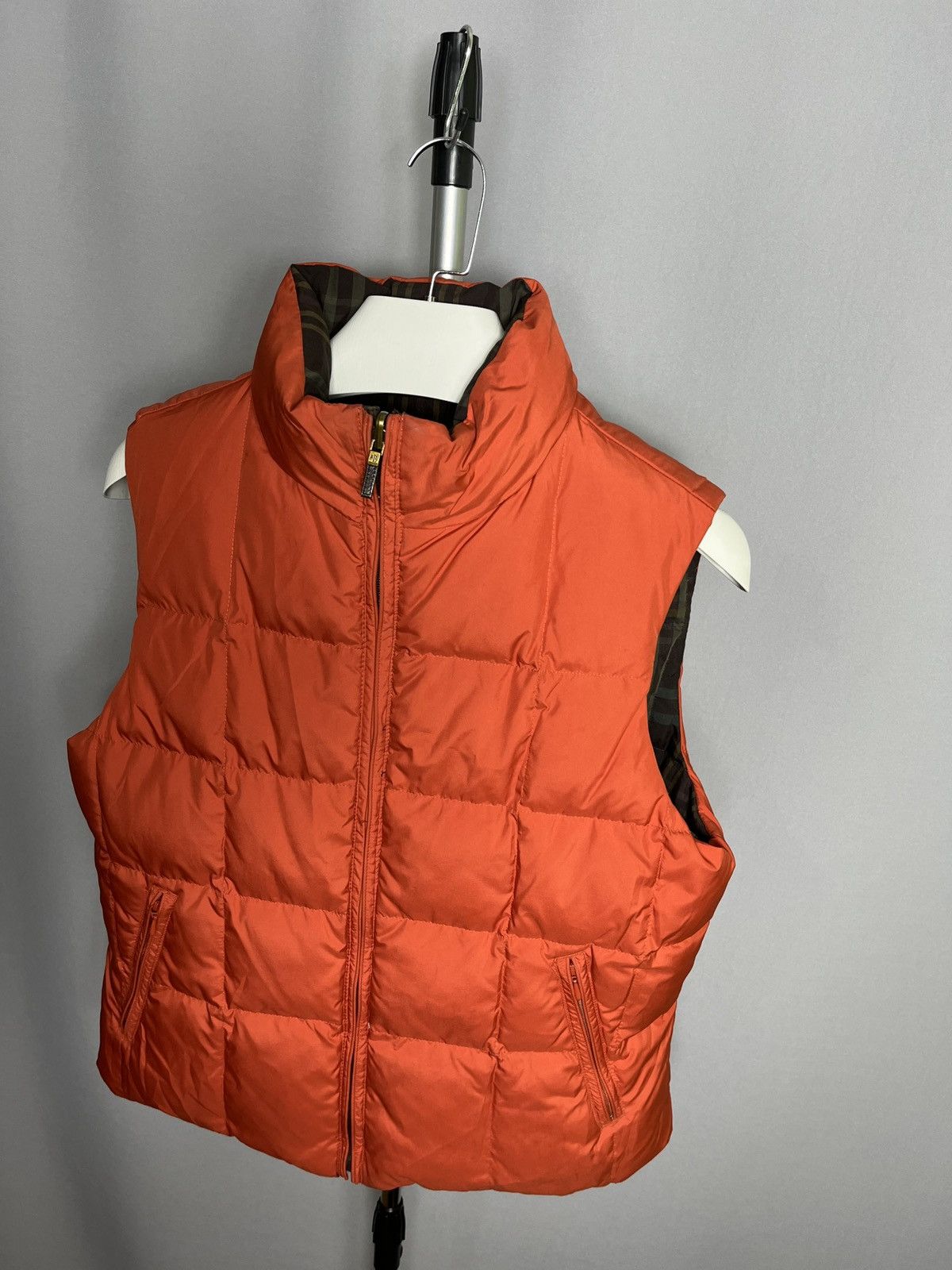 Lauren Ralph Lauren Ralph Lauren Down Puffer Vest Jacket Orange Check Reversible Size L / US 10 / IT 46 - 10 Thumbnail