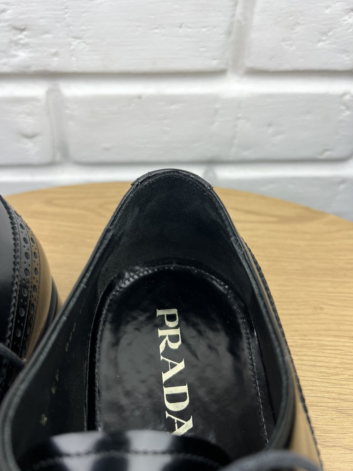 Prada PRADA MILANO Derby Brogues Leather Shoes Wingtip Black Men’s Size US 11 / EU 44 - 15 Thumbnail
