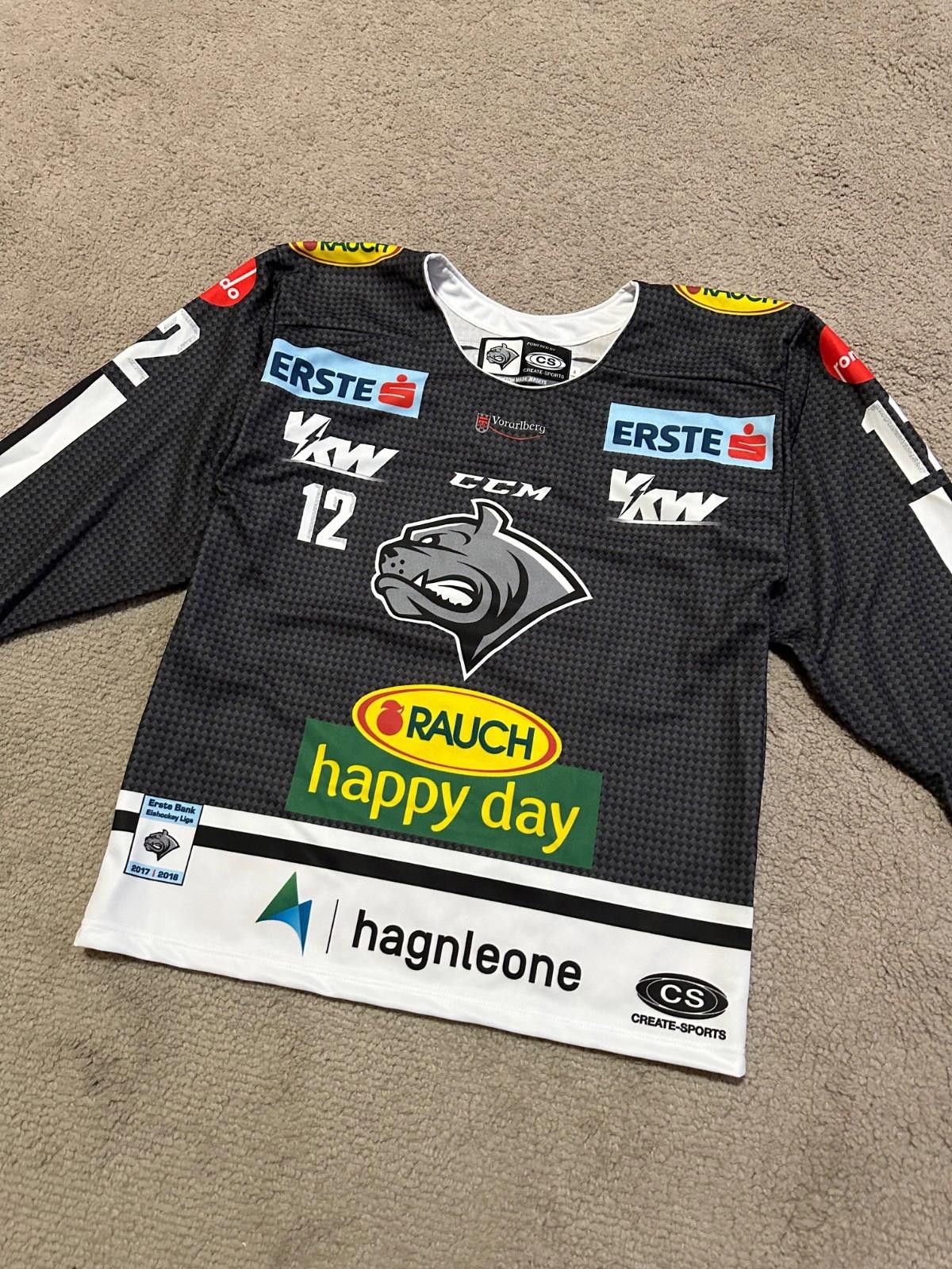 Ccm Dornbirn Bulldogs #12 Vallant 2017/18 Home Ice Hockey Jersey Size US S / EU 44-46 / 1 - 2 Thumbnail