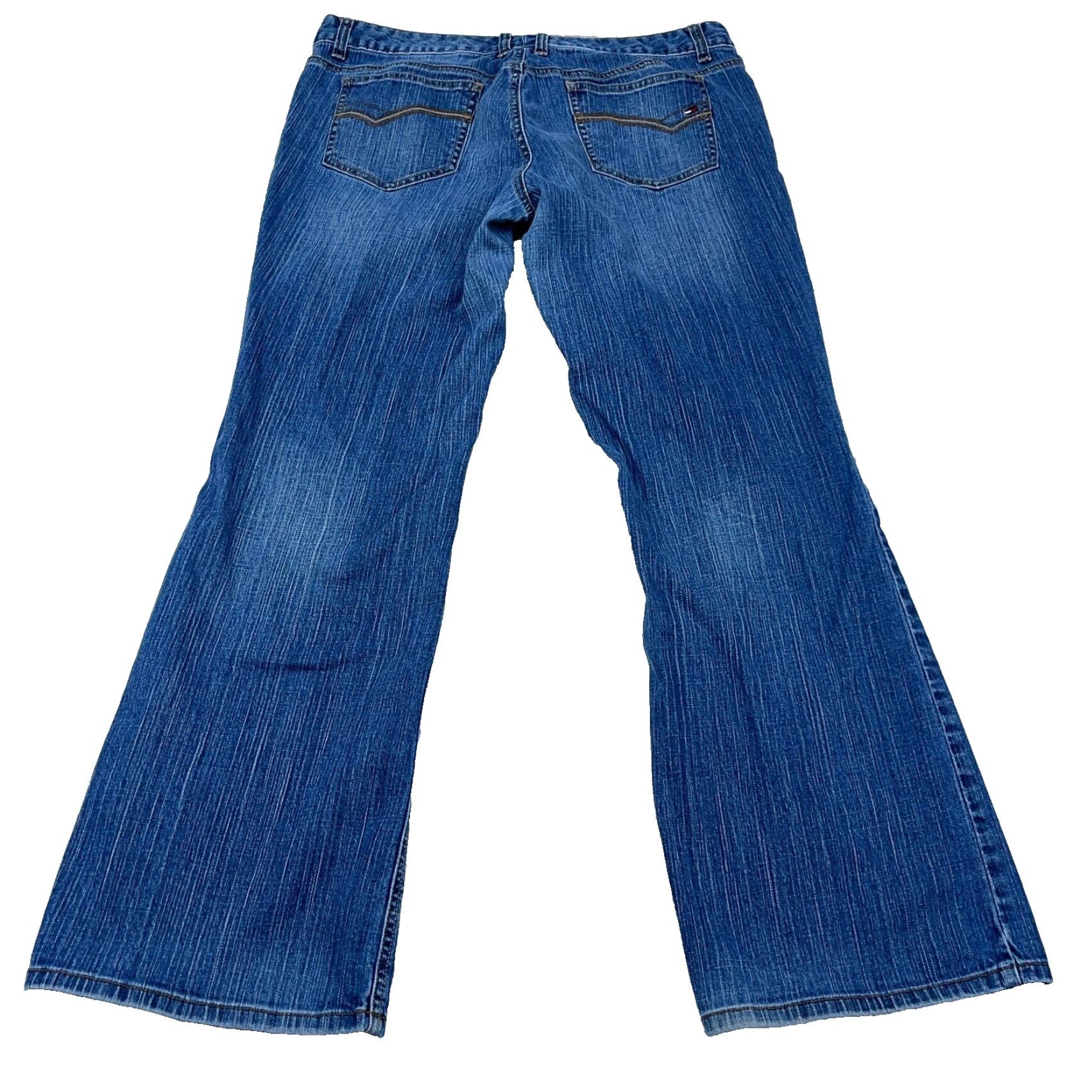Tommy Hilfiger VINTAGE Tommy Hilfiger Jeans Women 14 Boot Cut Dark Wash Denim Pants Ladies Y2K Jeans Womens 14 Dark Blue 90s Hipster Classic Boots Cut-Blue"} Size 36" / US 14 / IT 50 - 2 Thumbnail