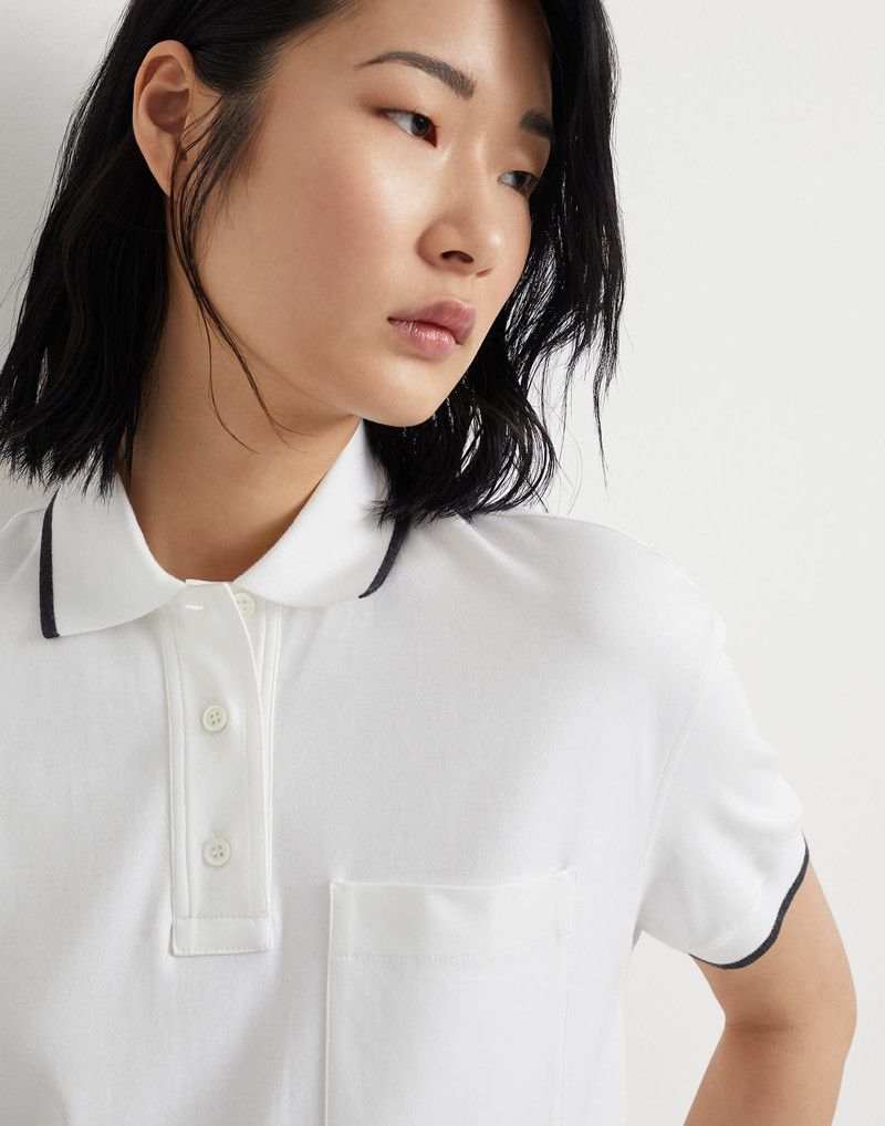 Brunello Cucinelli o1la1rc1a0326 Interlock Dress in White Size XL / US 12-14 / IT 48-50 - 3 Thumbnail