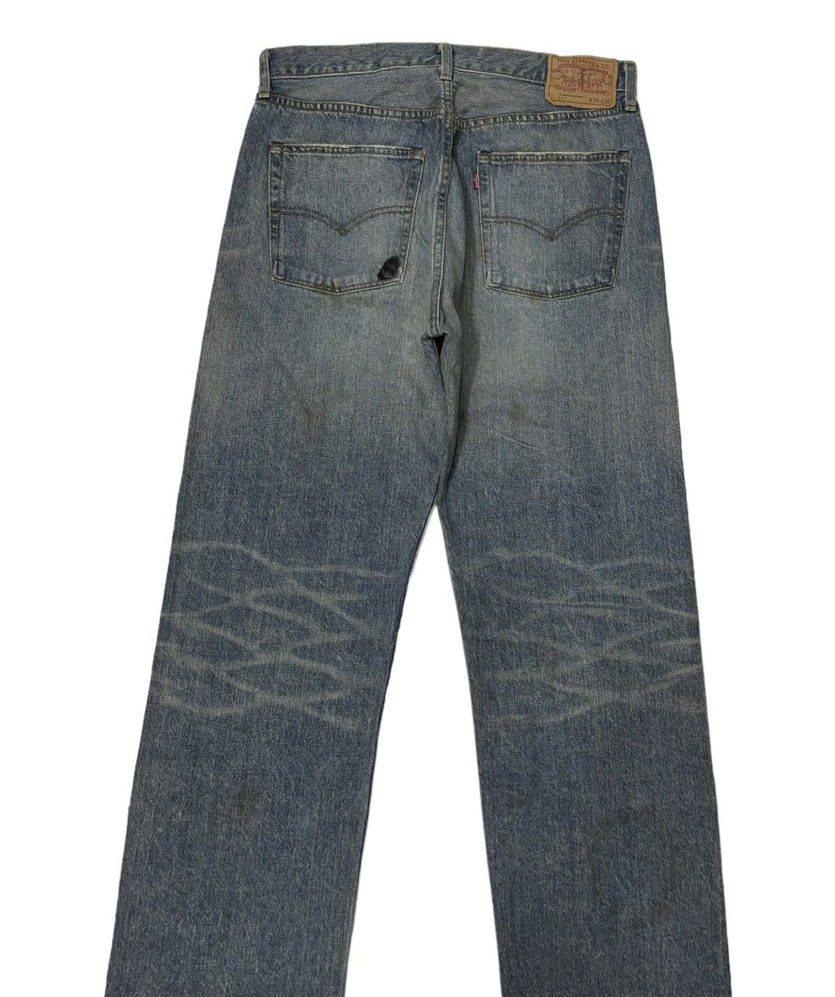 Levi's LEVIS 501 SELVEDGE DISTRESSED DENIM JEANS Size US 32 / EU 48 - 6 Thumbnail