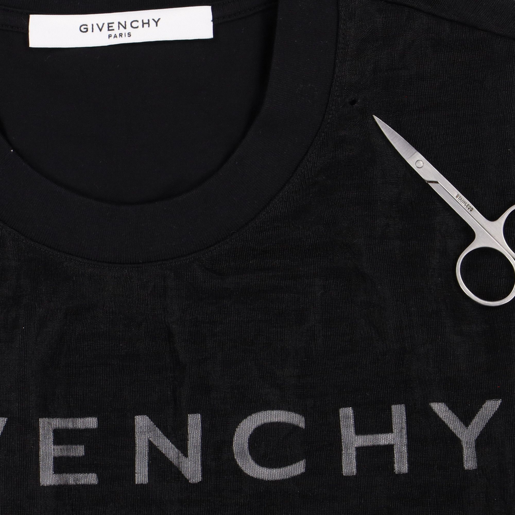 Givenchy Black Embroidered Logo Mesh Overlay Oversized T-Shirt Size US S / EU 44-46 / 1 - 4 Thumbnail