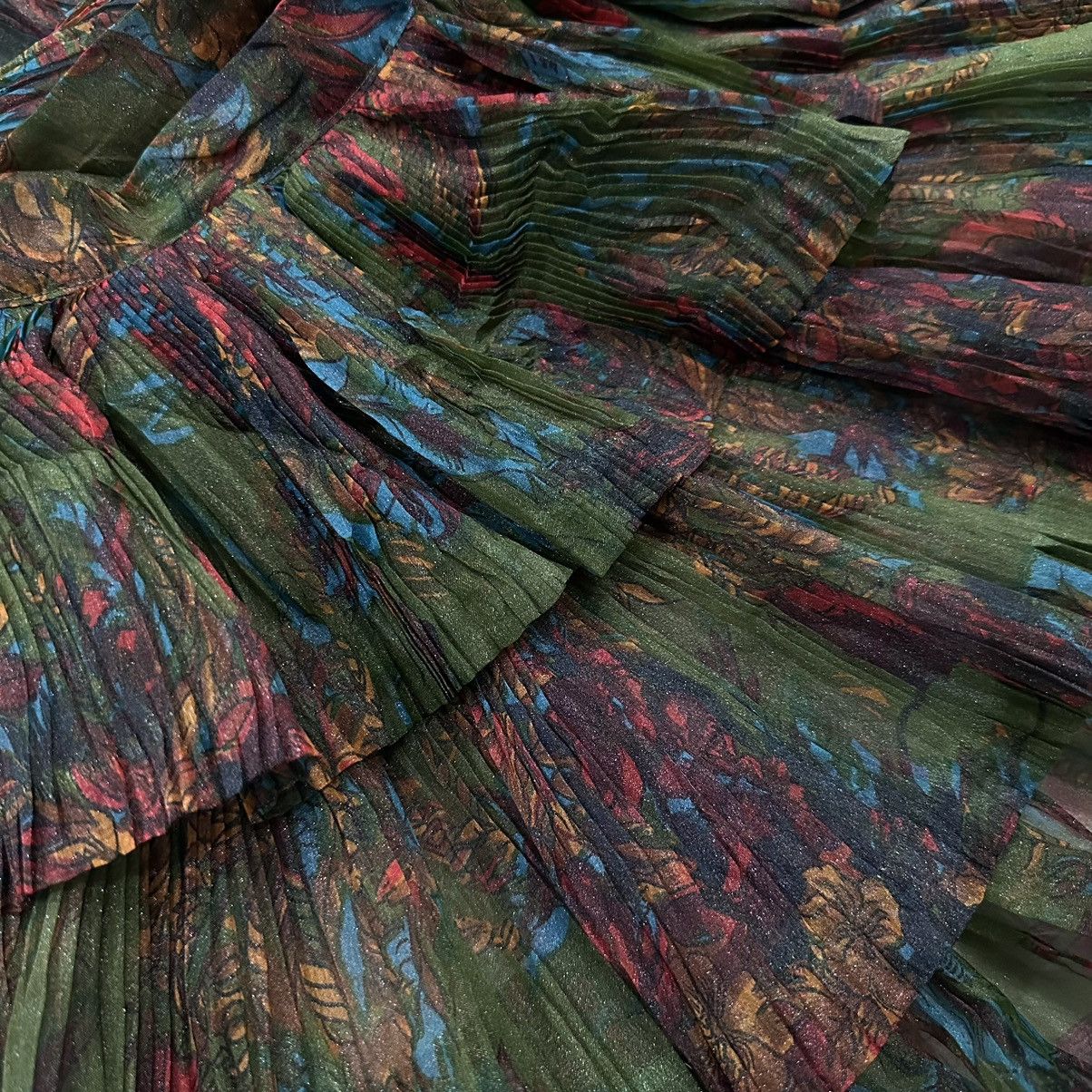 Jean Paul Gaultier JeanPaul 90s Pleated Tiered Skirt Floral Chiffon Ruffle Ski Size 30" / US 8 / IT 44 - 5 Thumbnail