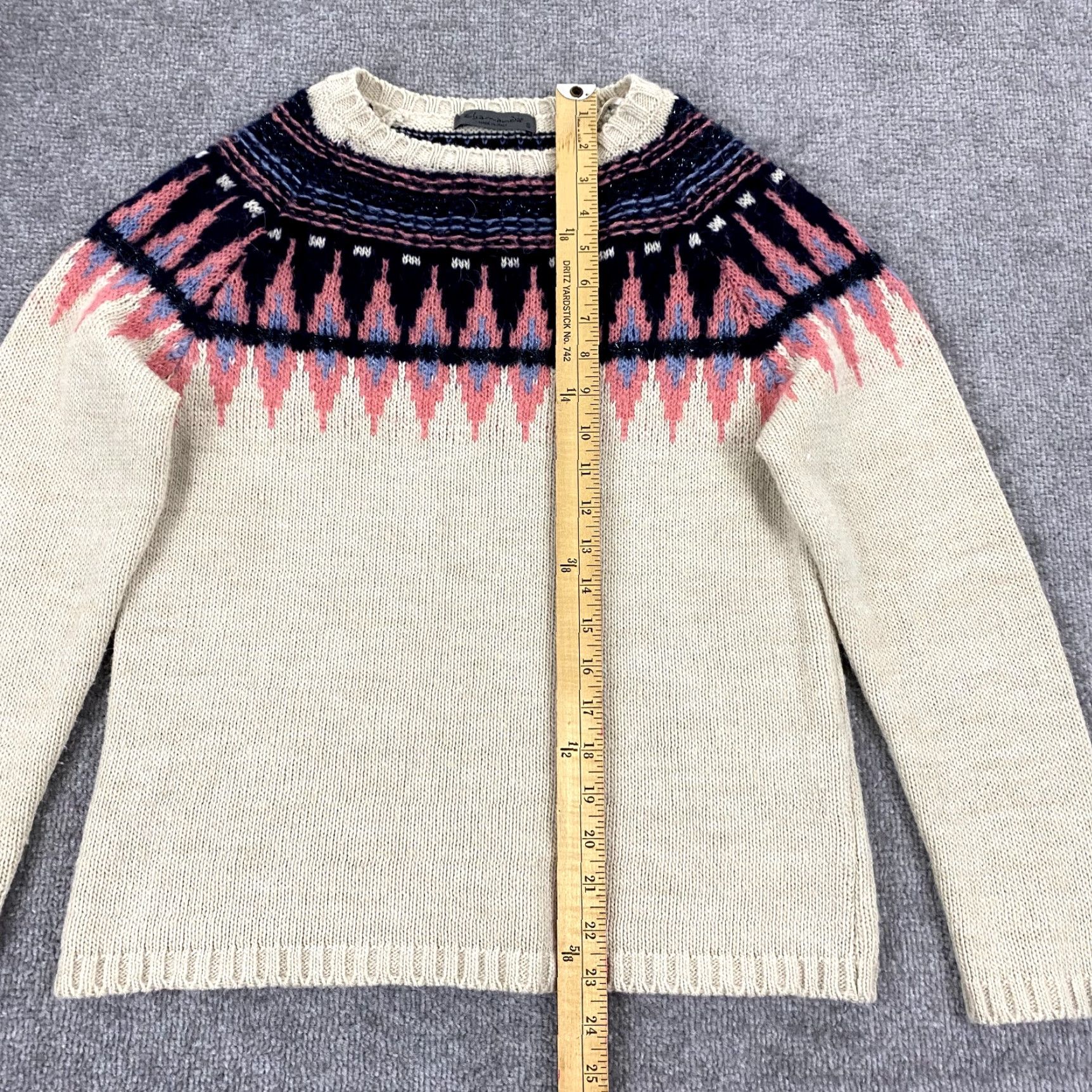 Anthropologie ELSAMANDA Anthropologie Sweater Women Small Brown Mohair Wool Alpaca Pullover Size S / US 4 / IT 40 - 5 Thumbnail