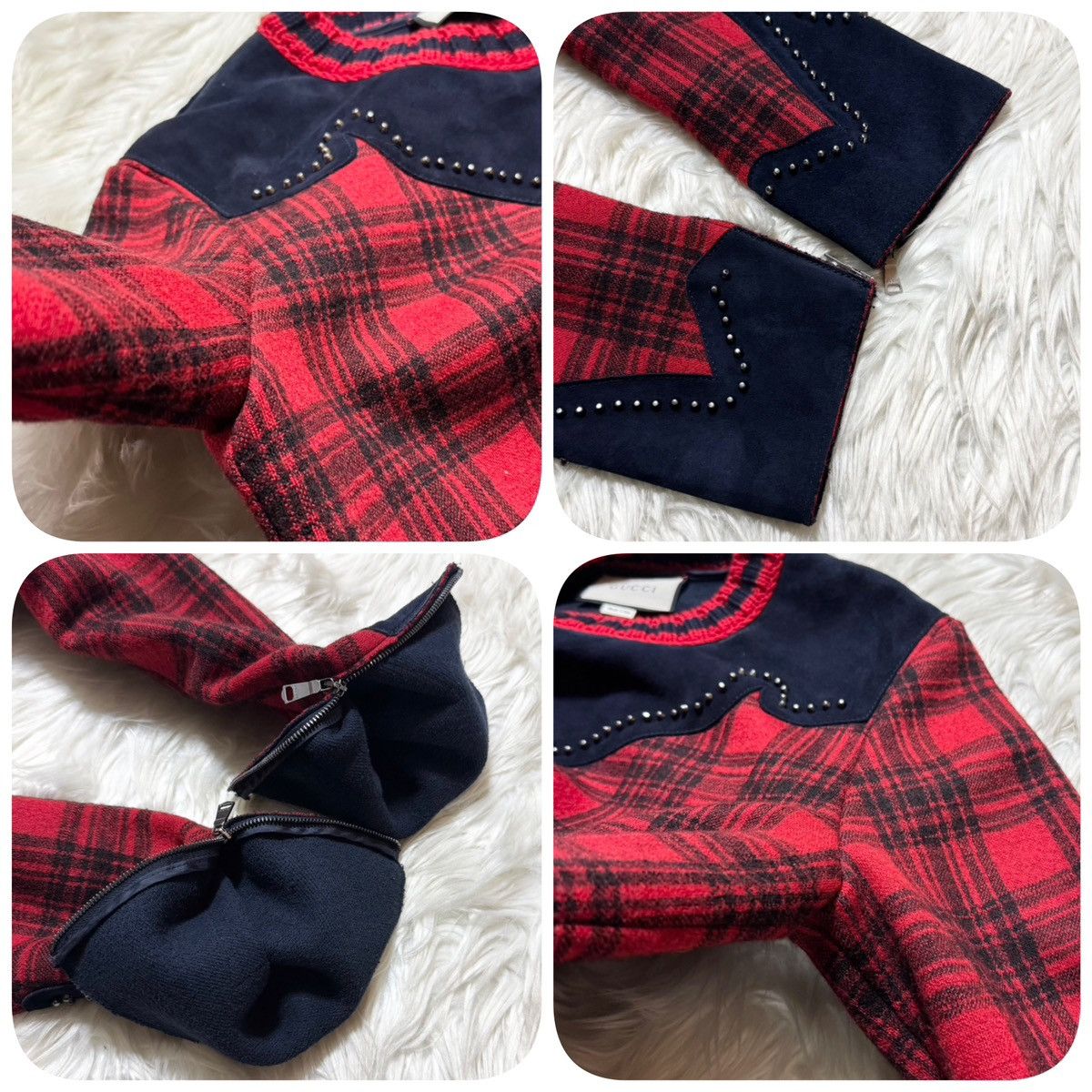 Gucci Gucci decorative piping, suede leather switching Sweater Size US S / EU 44-46 / 1 - 8 Thumbnail