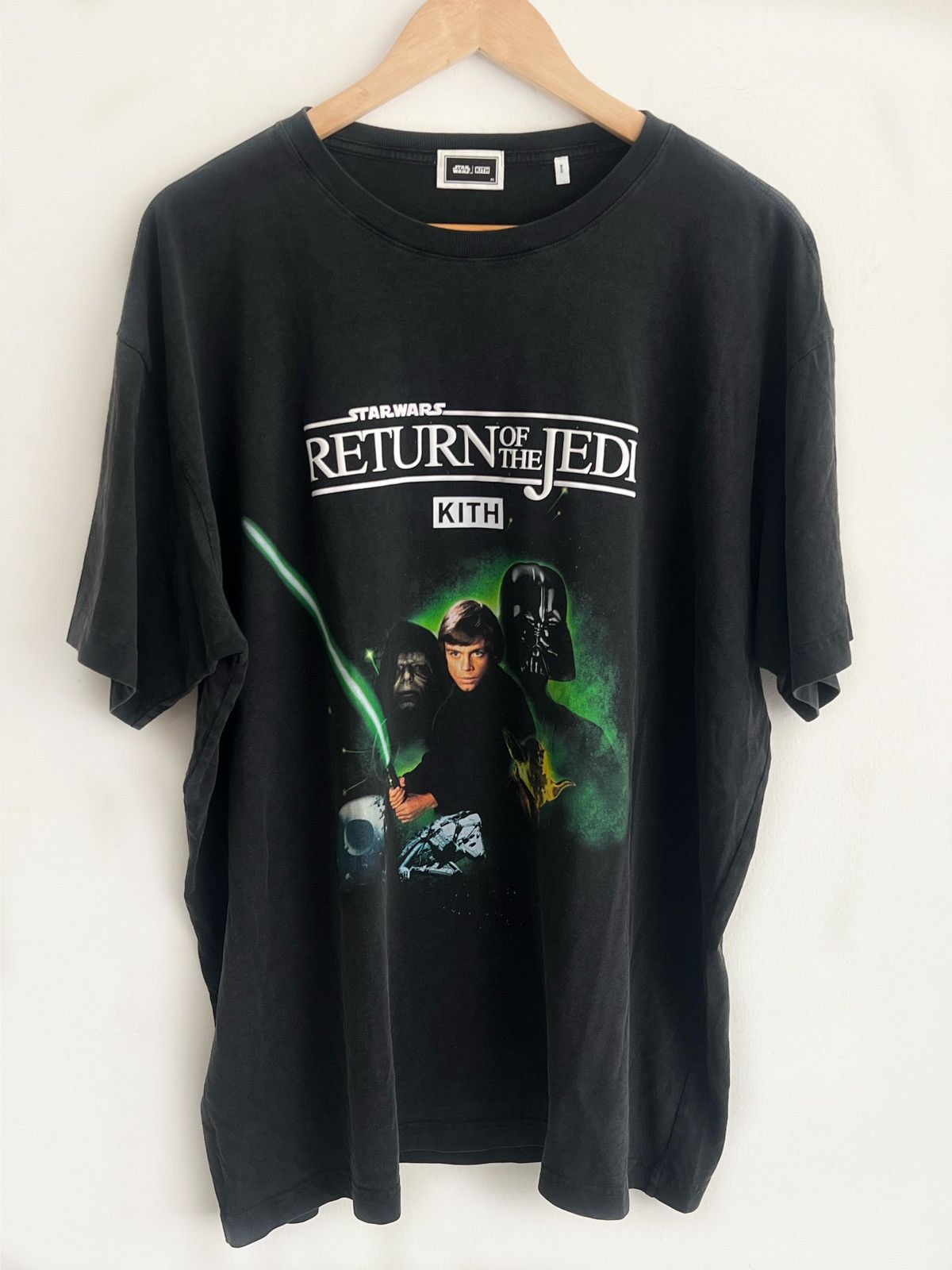 image of Kith x Star Wars Luke Poster Vintage Tee in Black, Men's (Size XL)