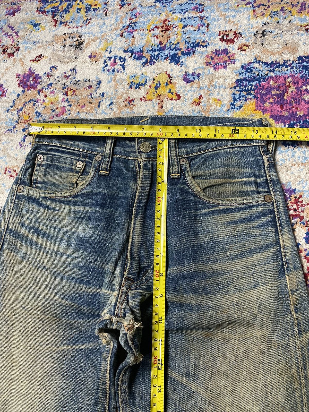 Evisu × Vintage Vintage Evisu Selvedge Slim Straight Distressed Jeans W27 Size US 27 - 22 Thumbnail