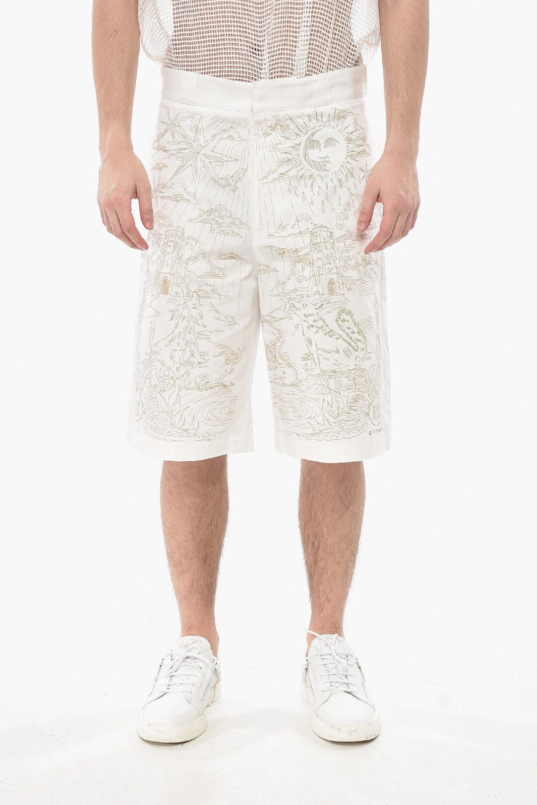 Givenchy Cotton Shorts with All-Over Embroidery Size US 32 / EU 48 - 1 Thumbnail