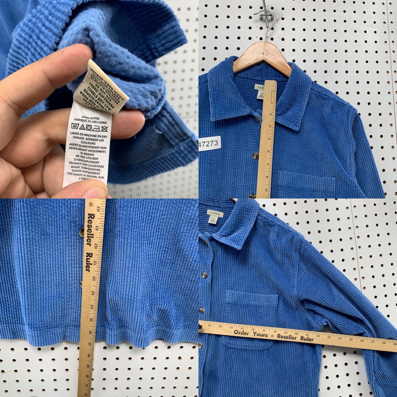 Vintage VINTAGE L.L. Bean Corduroy Button Shirt Jacket Womens Medium Blue Long Sleeve Shirt Jacket Size M / US 6-8 / IT 42-44 - 8 Thumbnail
