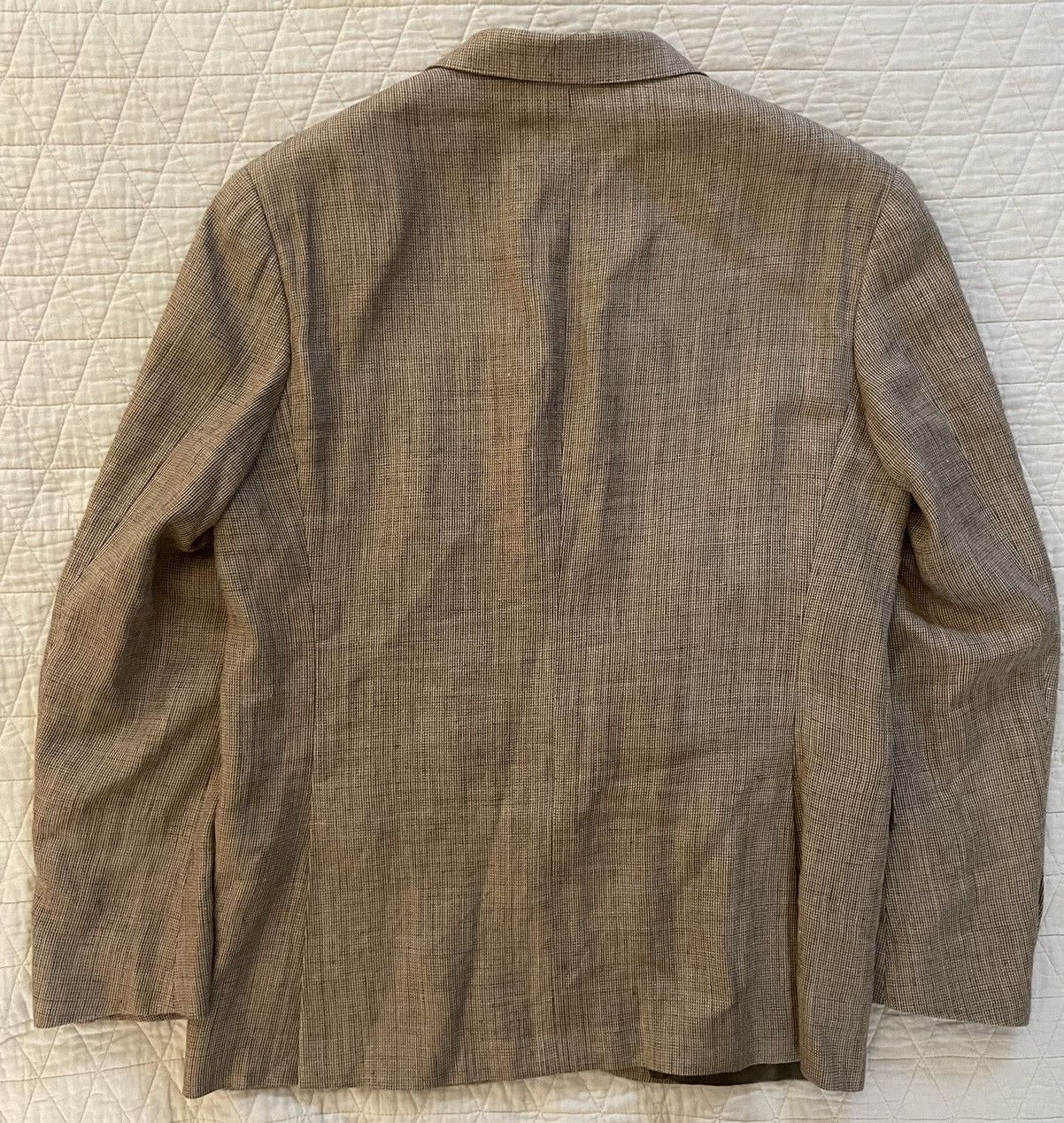 Polo Ralph Lauren Micro Checked Silk & Linen-Blend Tweed Jacket Size 42R - 8 Thumbnail
