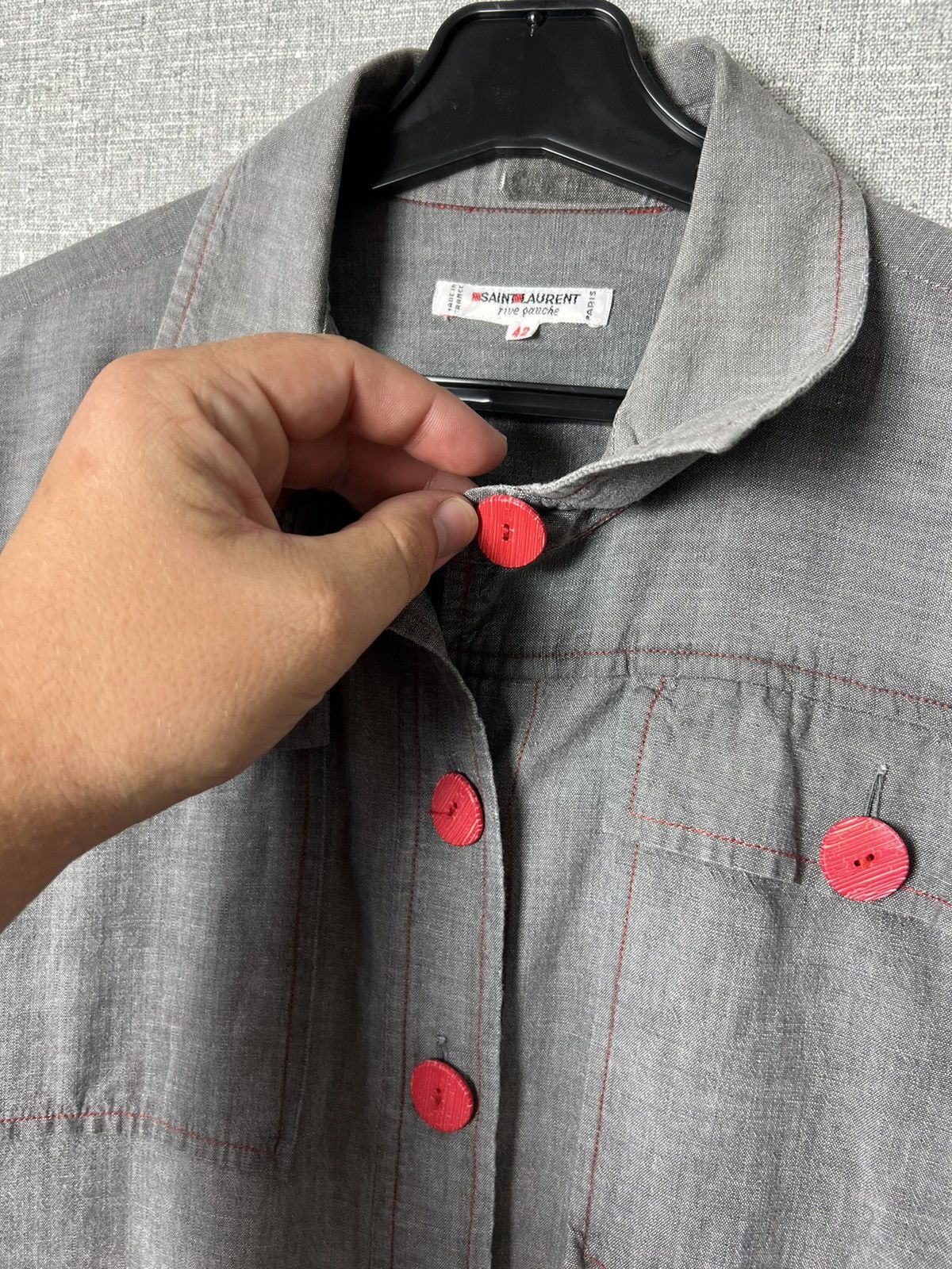 Saint Laurent Paris Archival 70s Rive Gauche YSL Yves Saint Laurent Button Shirt Size M / US 6-8 / IT 42-44 - 8 Thumbnail