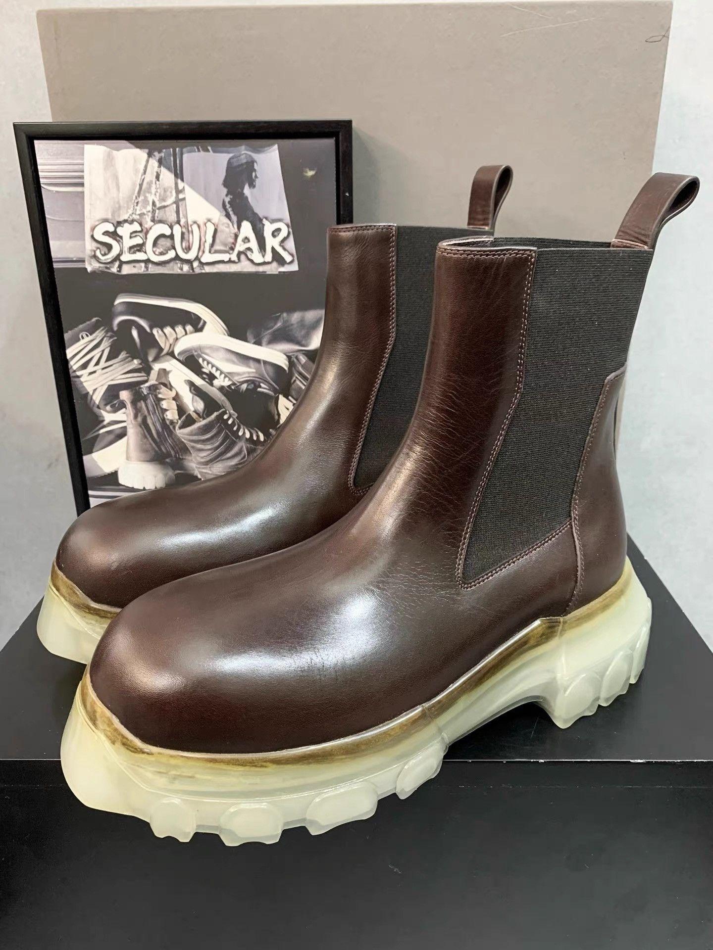 Rick Owens Rick Owens Tractor Octopus Sole Chelsea Boots K34 Size US 5 / IT 35 - 1 Thumbnail
