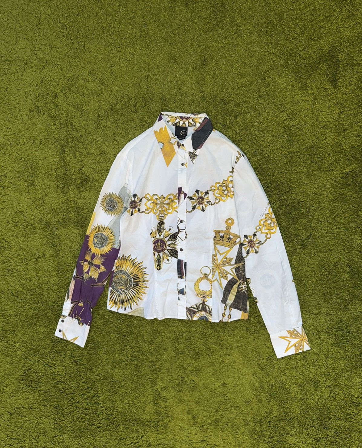 Just Cavalli × Roberto Cavalli × Vintage Just Cavalli 2000s vintage graphic blouse shirt Size L / US 10 / IT 46 - 1 Thumbnail